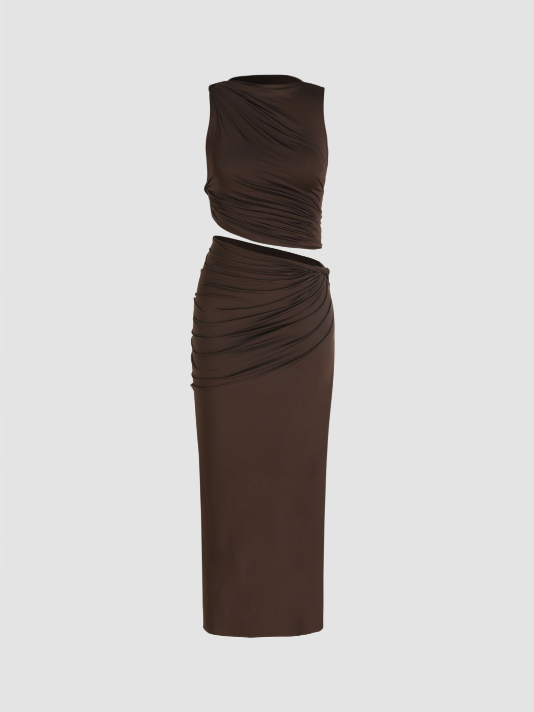 Geknotetes, geruchertes Crop-Tank-Top & Maxi-Skirt-Set