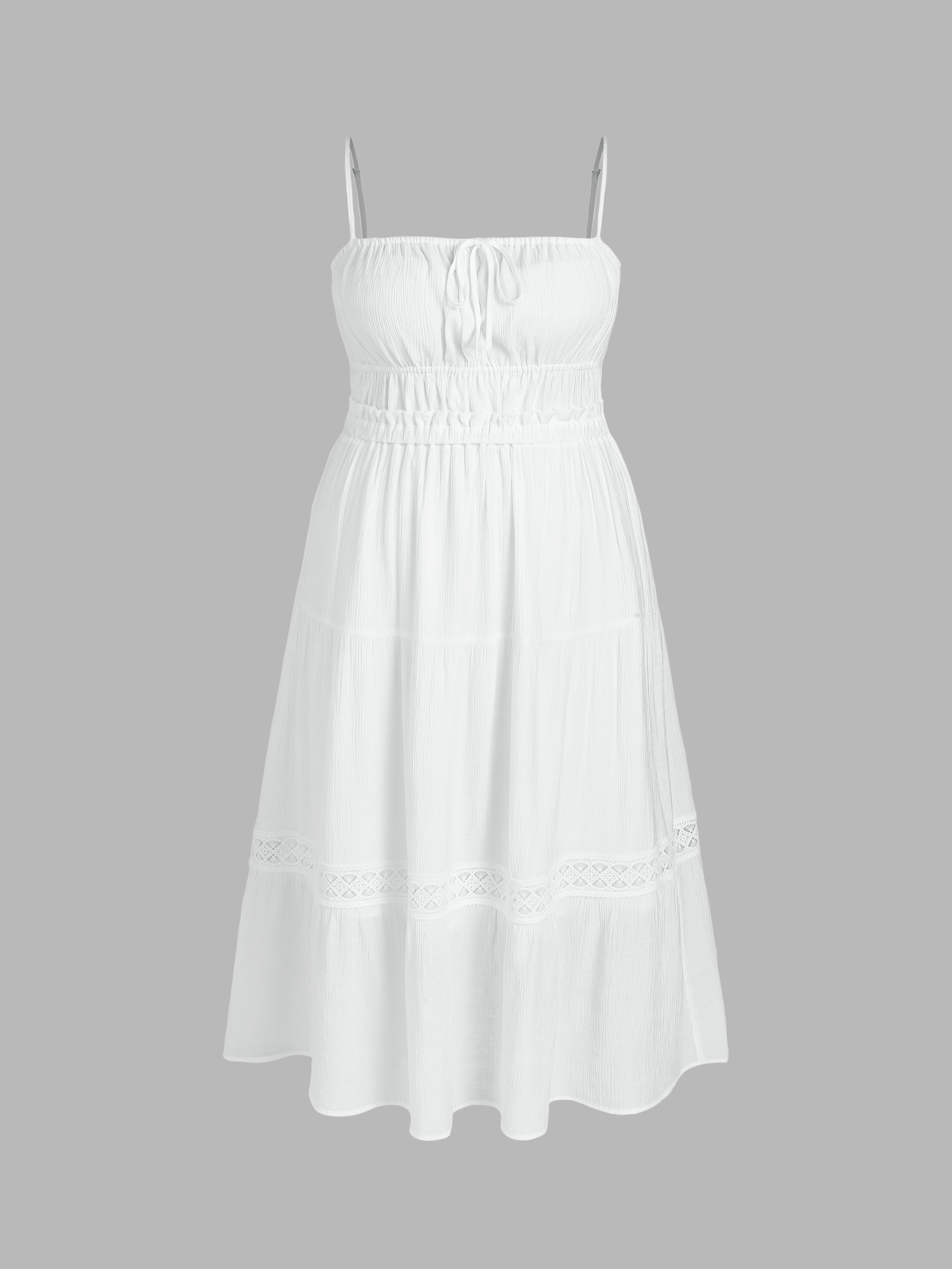 Knotted Shirred Smocked Maxi Dress Curve & Plus Cider