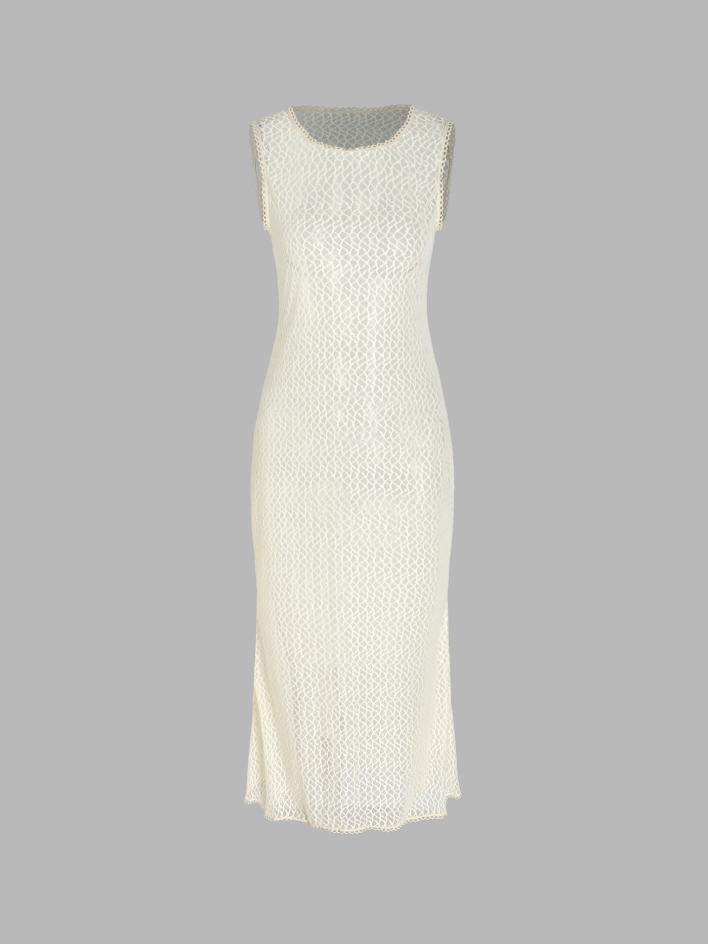 Robe Couvre-maillot sans Manches en Maille à Col Rond