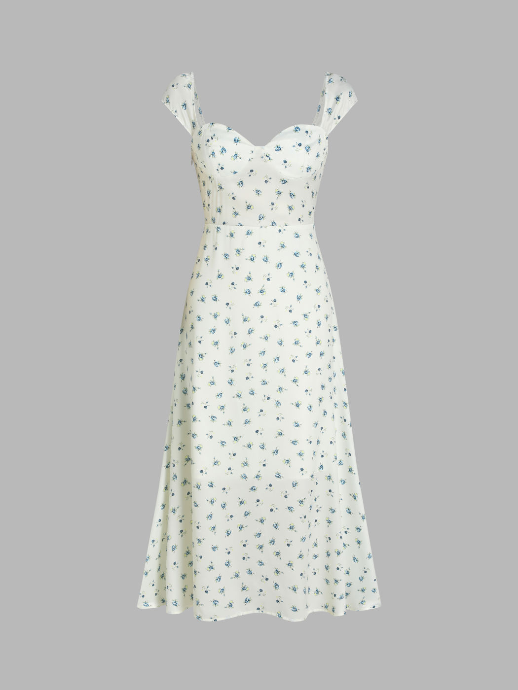 Florales Gerafftes Maxikleid