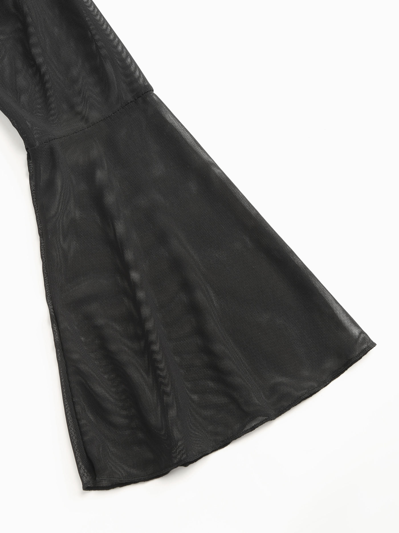 Mesh-Cover-Up-Oberteil mit Glockenärmeln zum Schnüren