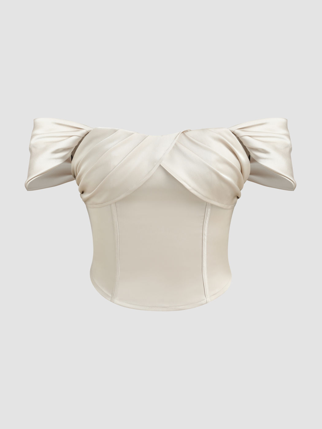 Satin Off-shoulder Corset Top