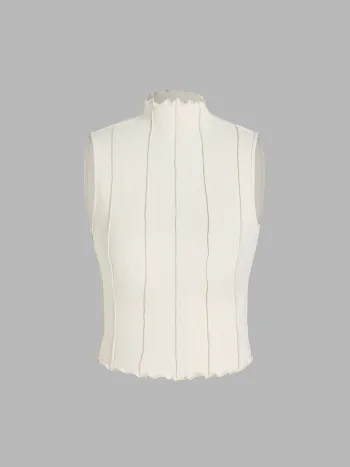 Solids Cami-Top mit hohem Halsausschnitt