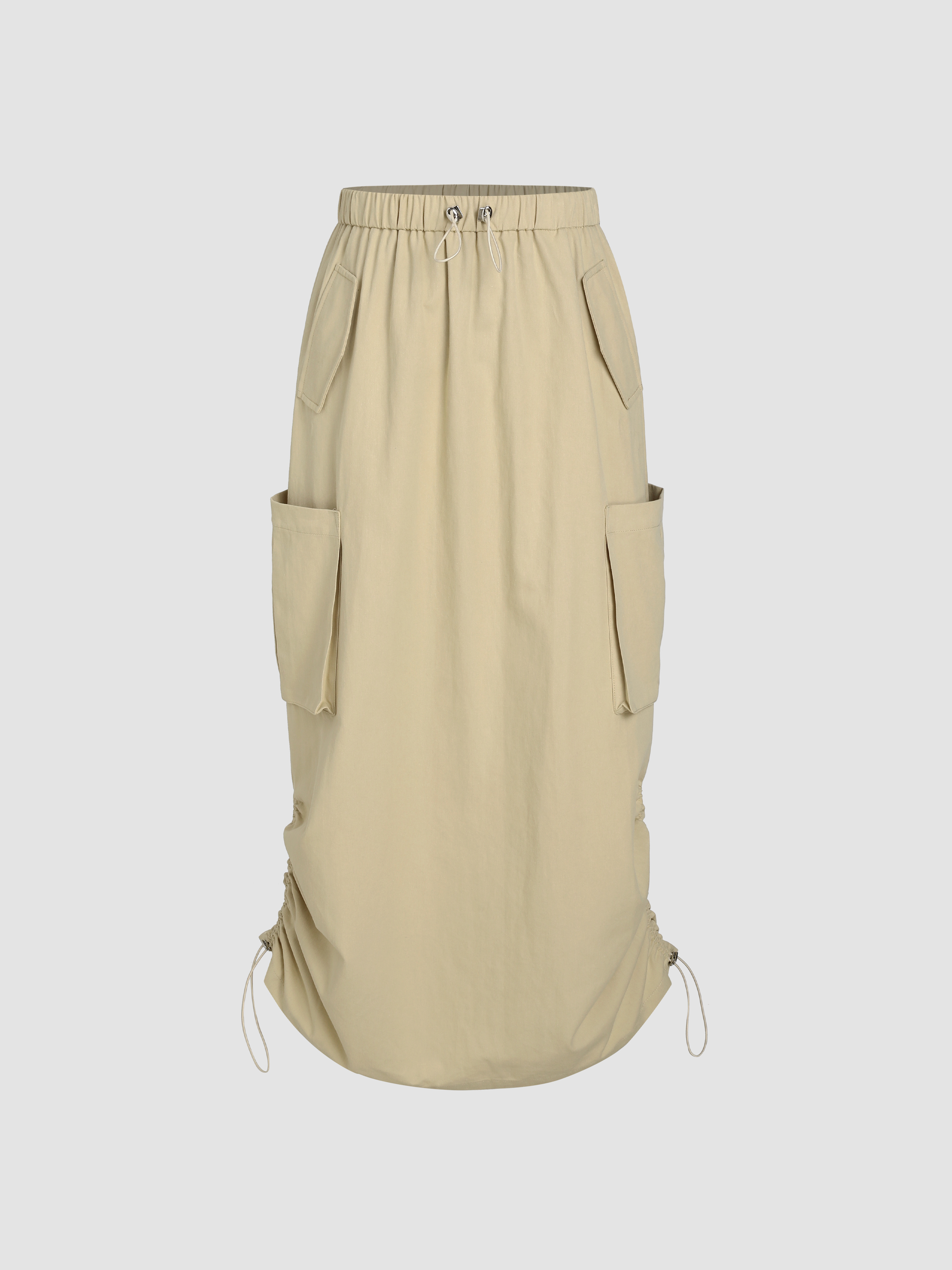 Cargo Drawstring Pocket Maxi Skirt - Cider