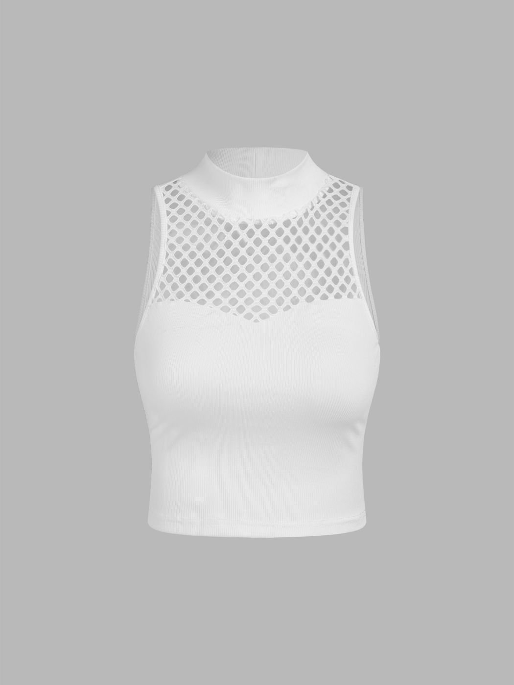 Crop-Top mit hohem Halsausschnitt aushöhlen