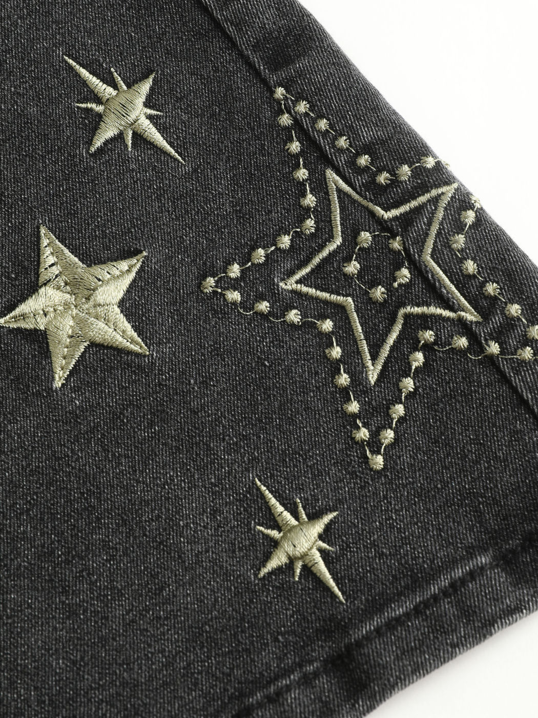 High Stretch Denim High Rise Star Flared Jeans 