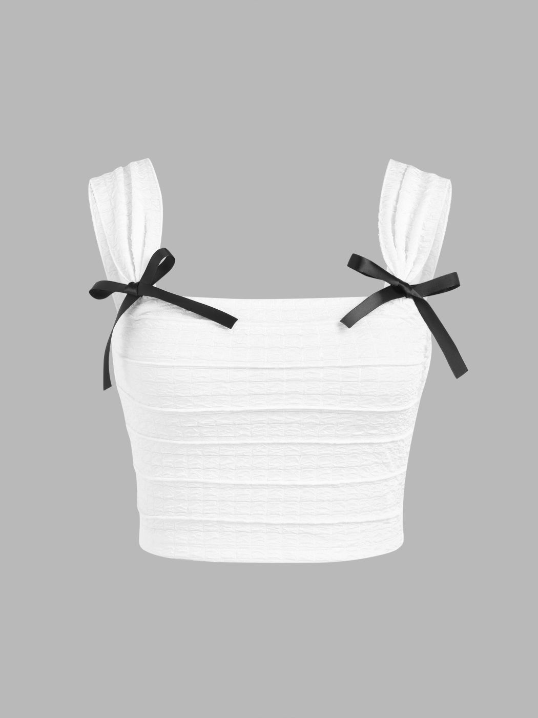 Texturierte Schleife Crop Top