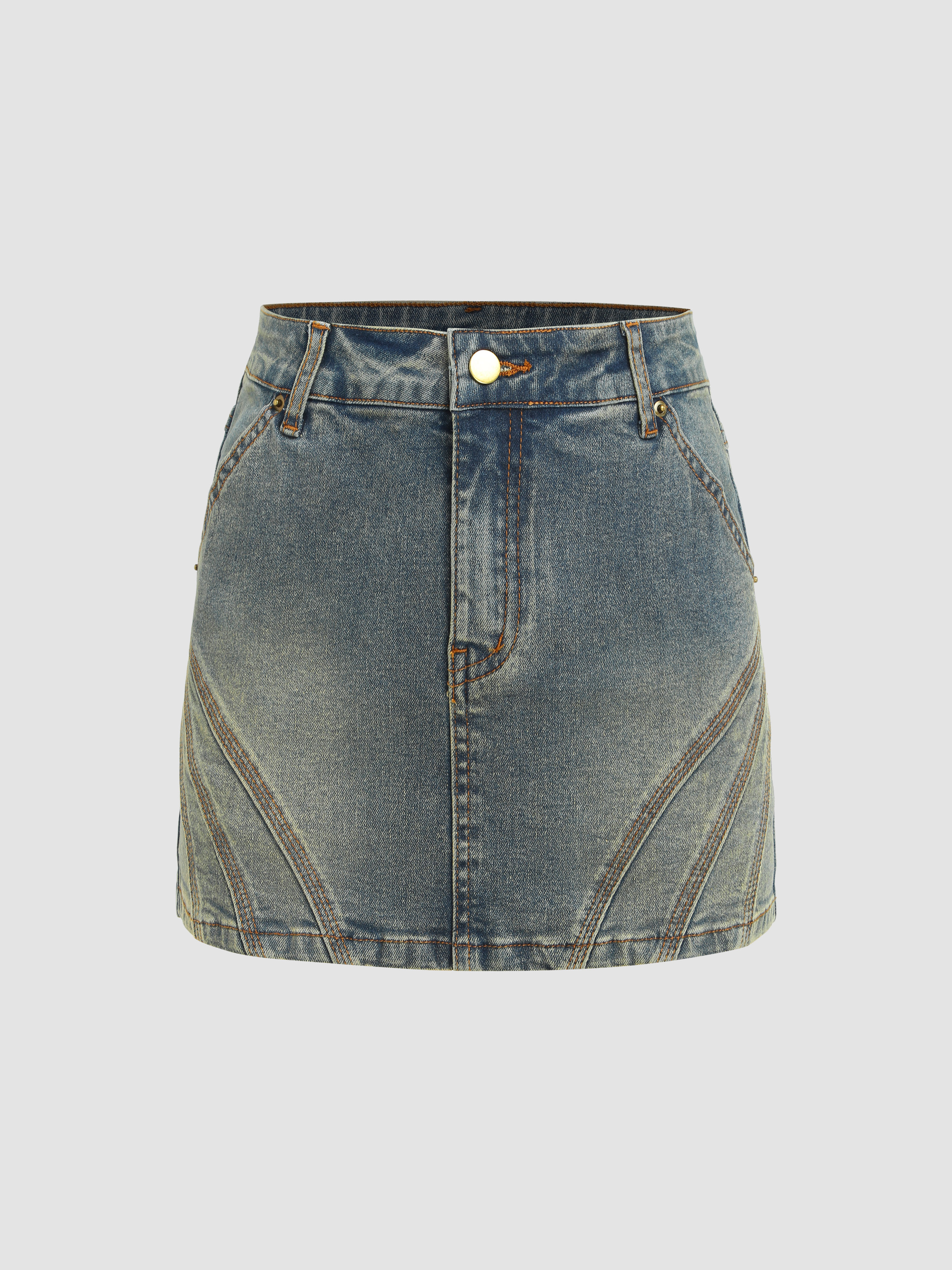 Denim Skirts Jean Skirt Denim Denim Button Mini Skirt For Daily Casual