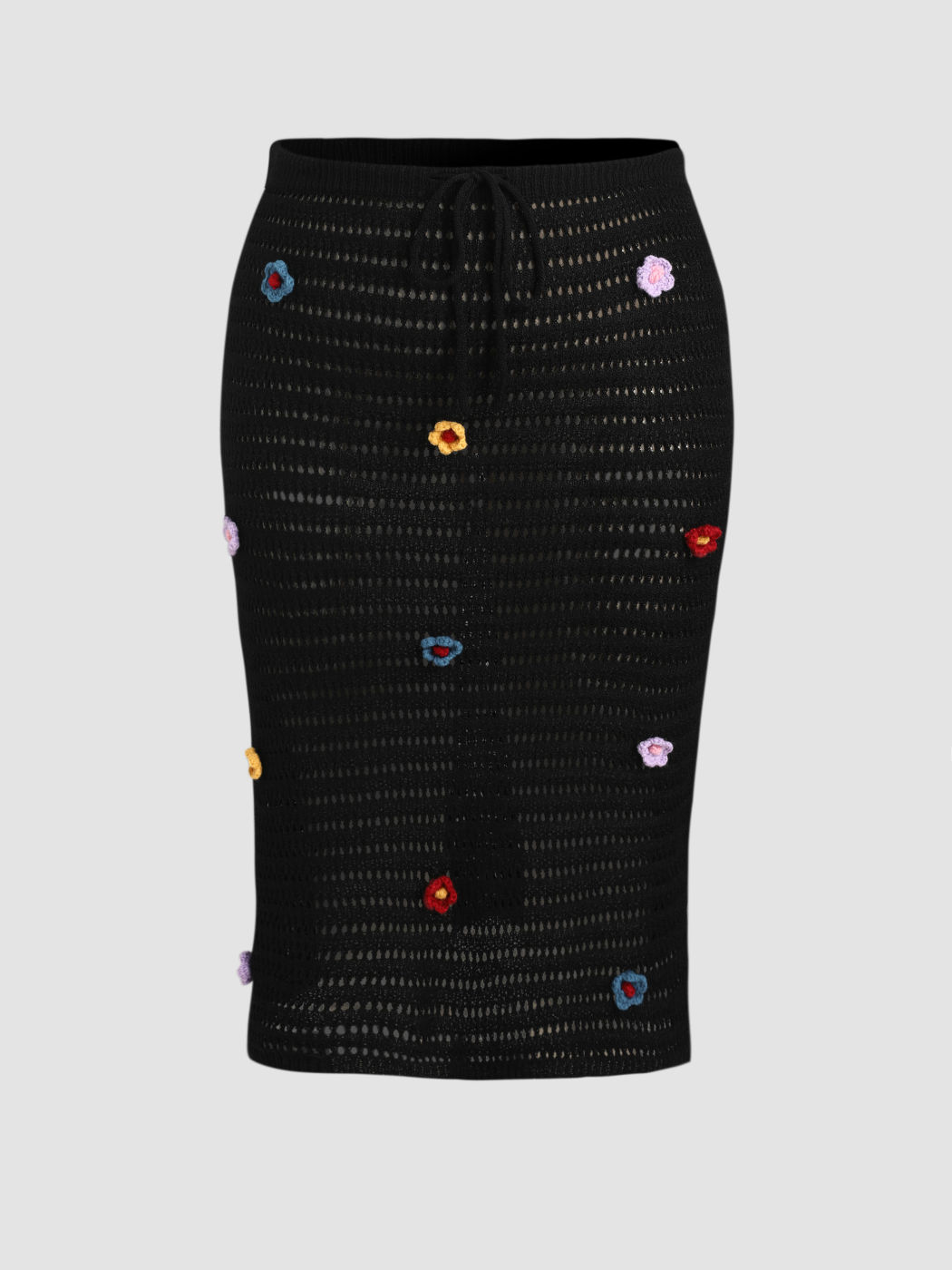 3D Floral Crochet Midi Skirt Curve & Plus