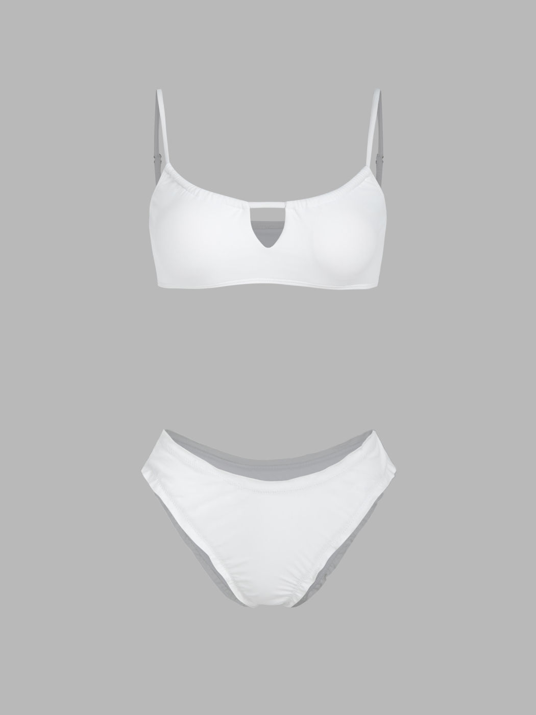  Bikini-Badeanzug mit Ausschnitt und langärmligem Cover-Up Oberteil