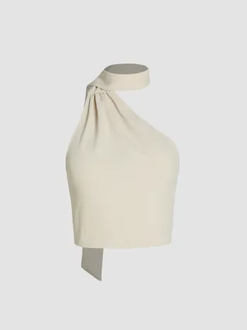Asymmetrischer Ausschnitt Crop Top