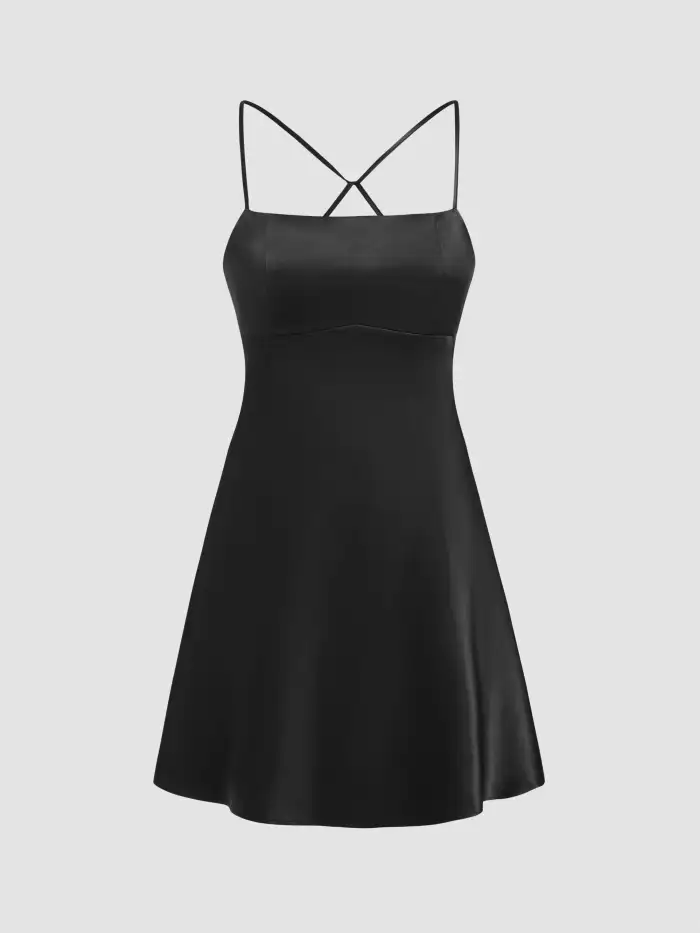 Criss Cross Backless Mini Dress For Date