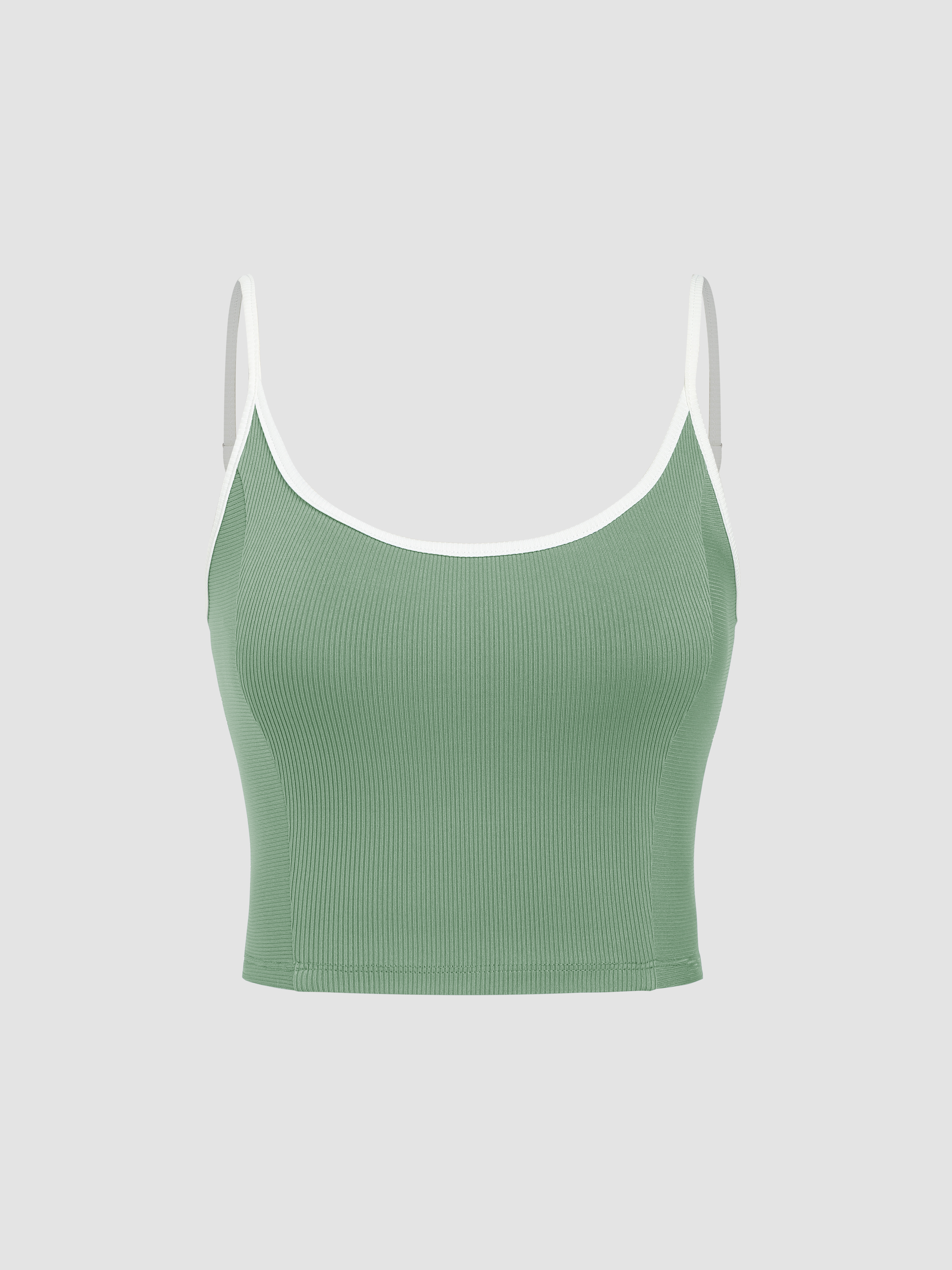 Top Cami Crop U-neck com Acabamento Contrastante - Cider