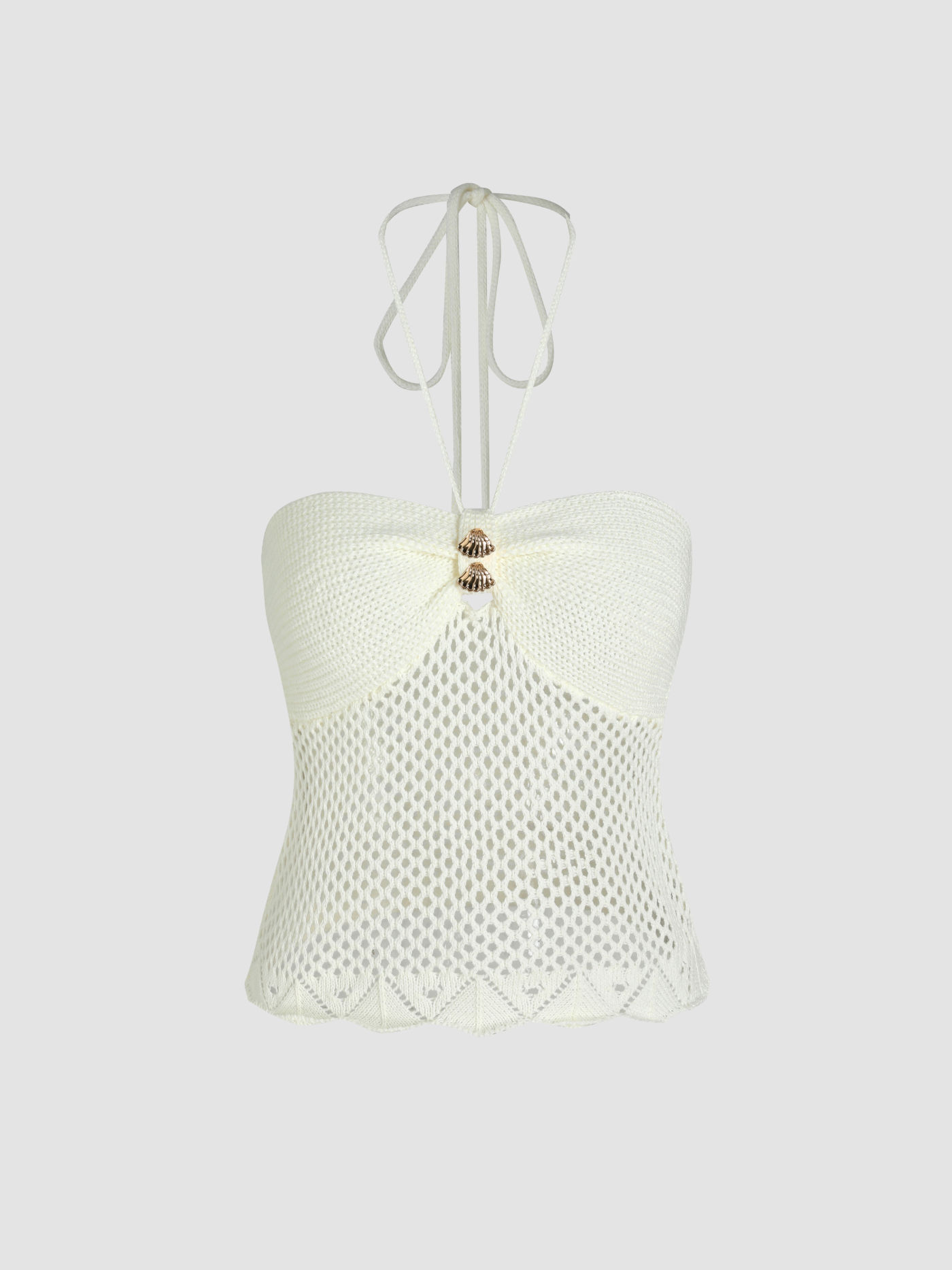 Halter Shell Hollow Out Knitted Top