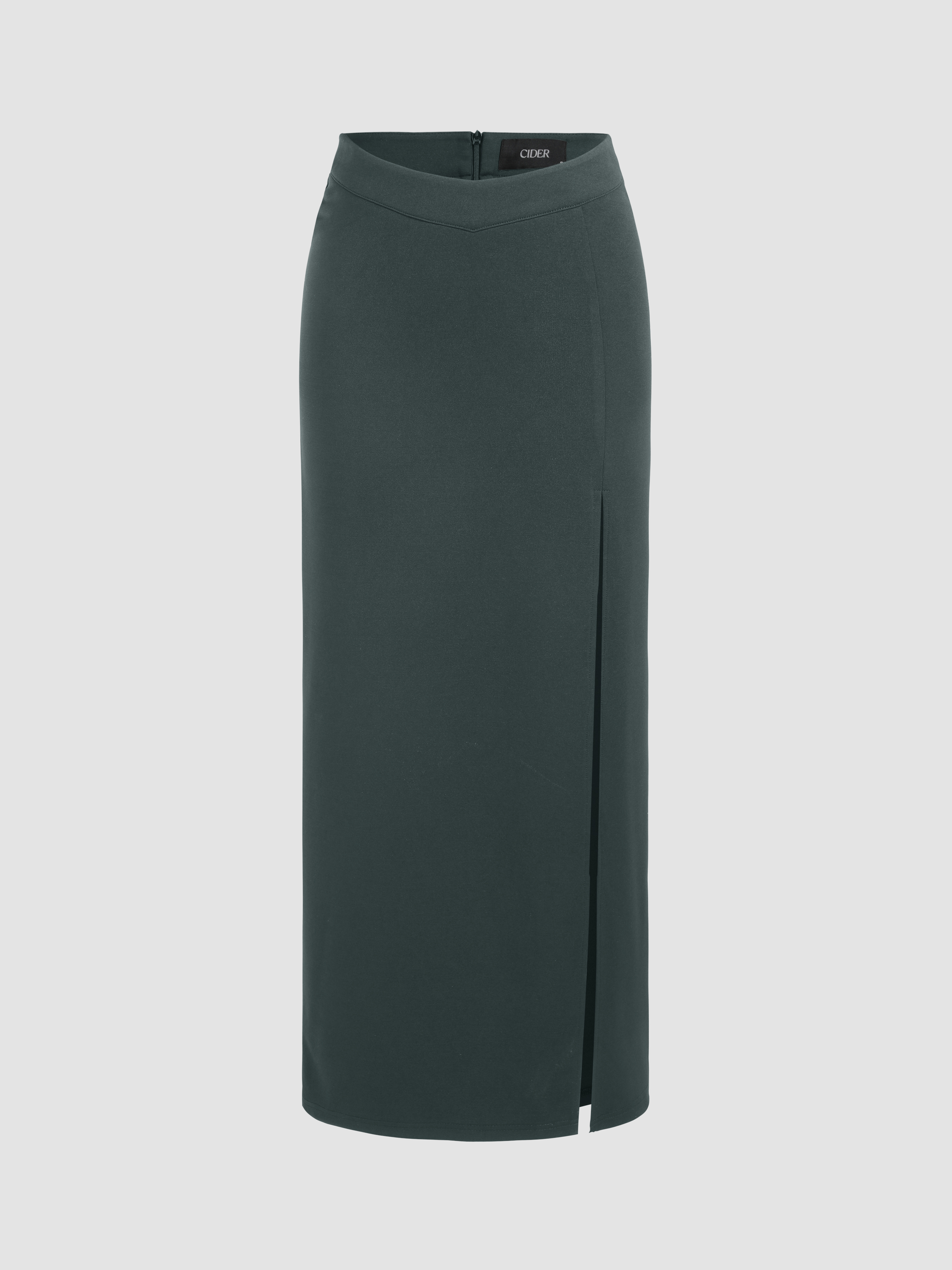 Split V Waist Midi Skirt