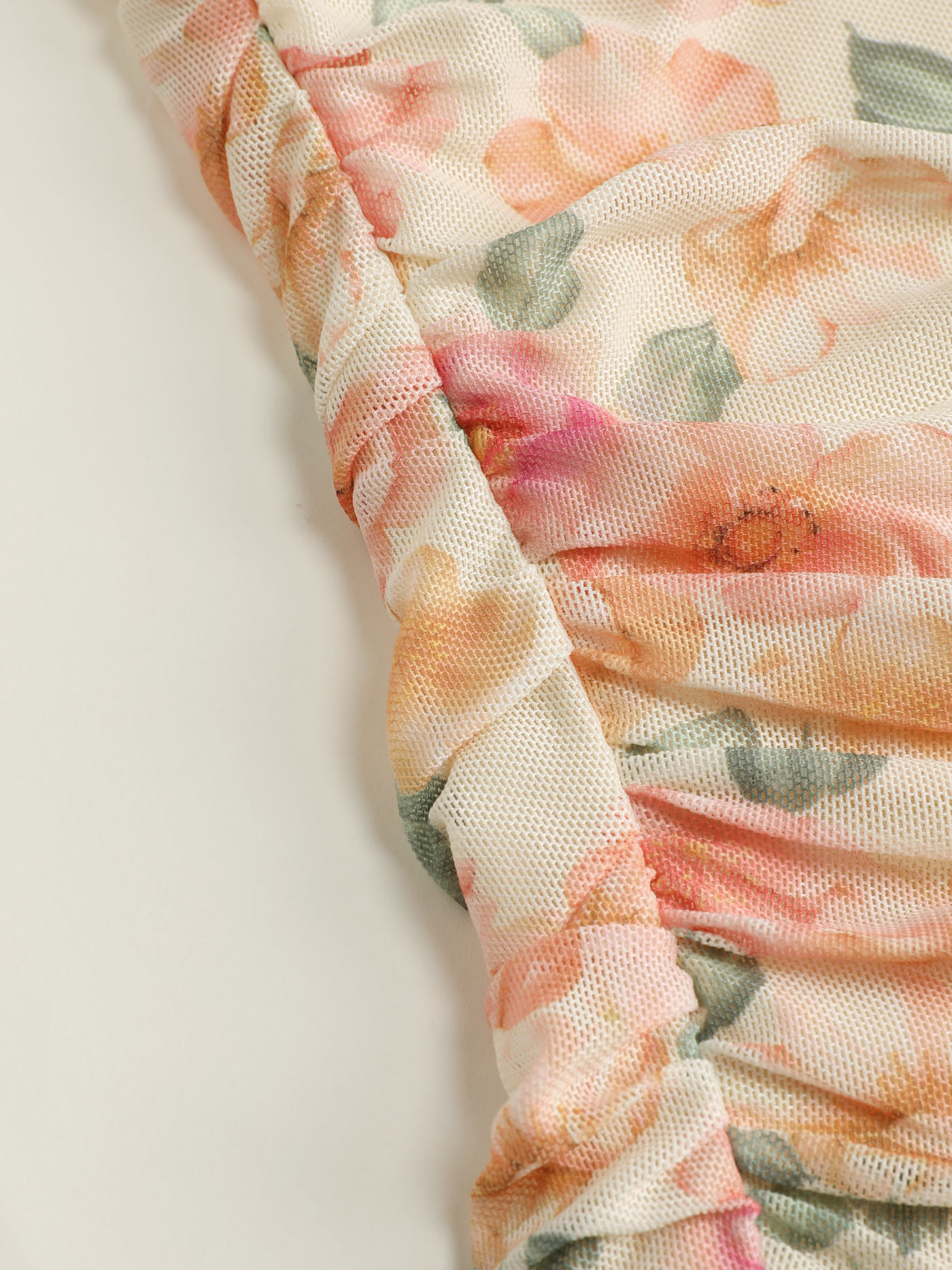 Floral Ruched Midi Skirt
