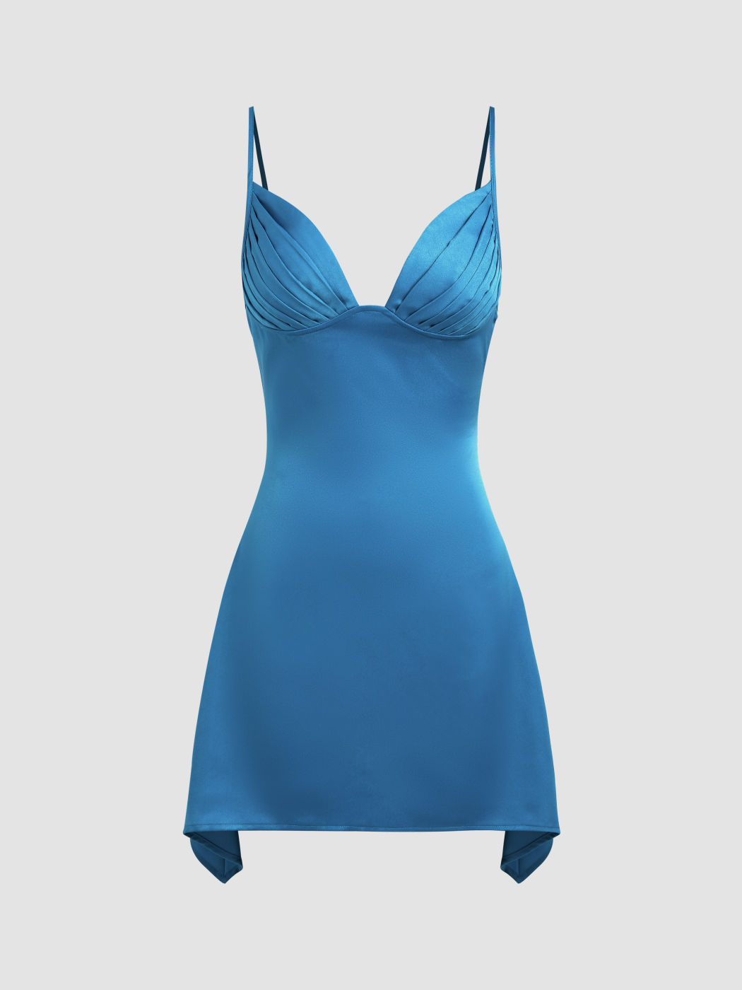 Gerüschtes Minikleid mit V-Ausschnitt und Rüschen