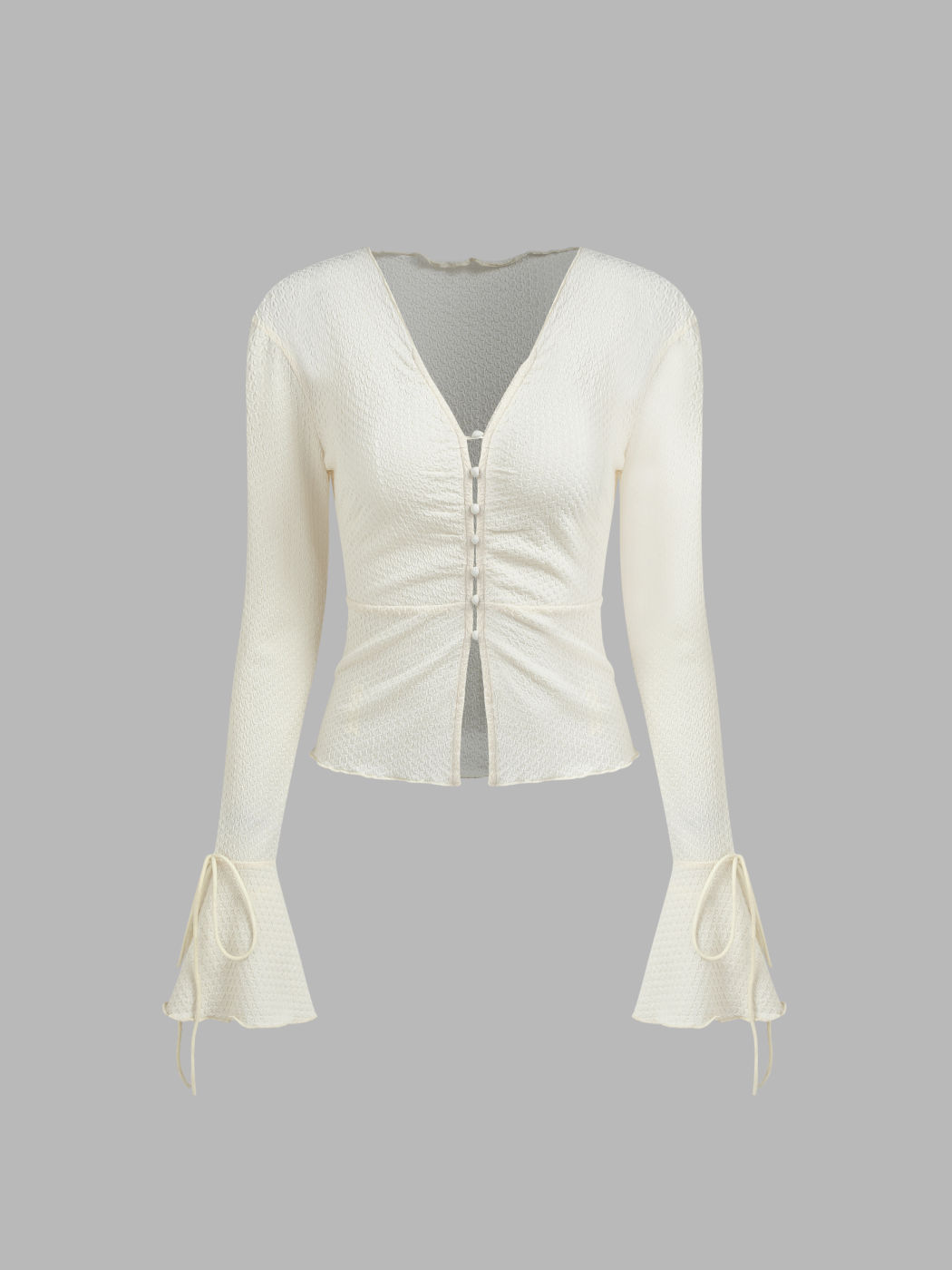 Bluse mit V-Ausschnitt und Knöpfen