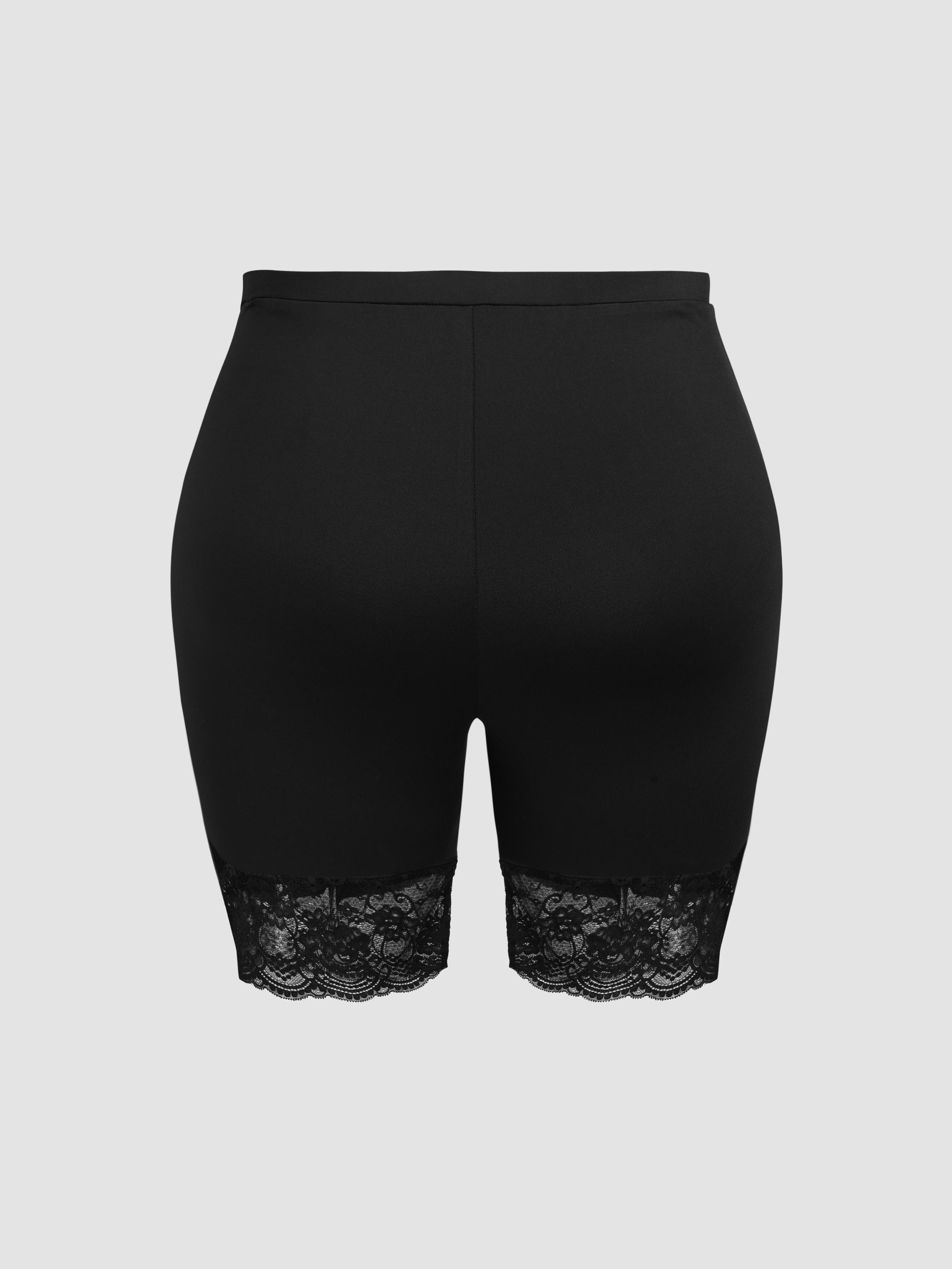 Jersey Lace Trim Knee Length Biker Shorts Curve & Plus For