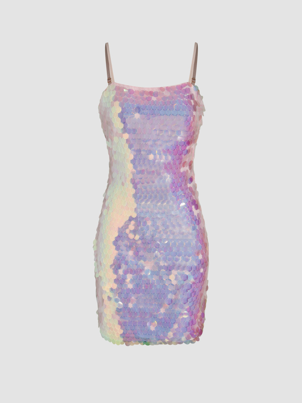 Vestido Mini sin Cuello de Lentejuelas