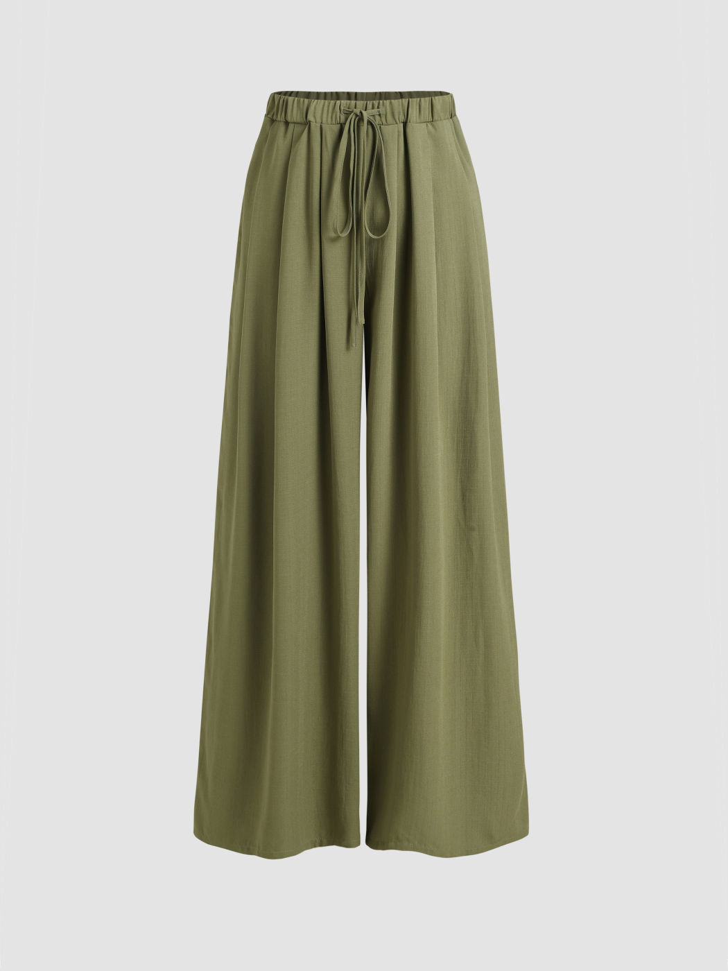 Elastic Waist Wide Leg Trousers For Daily Casual