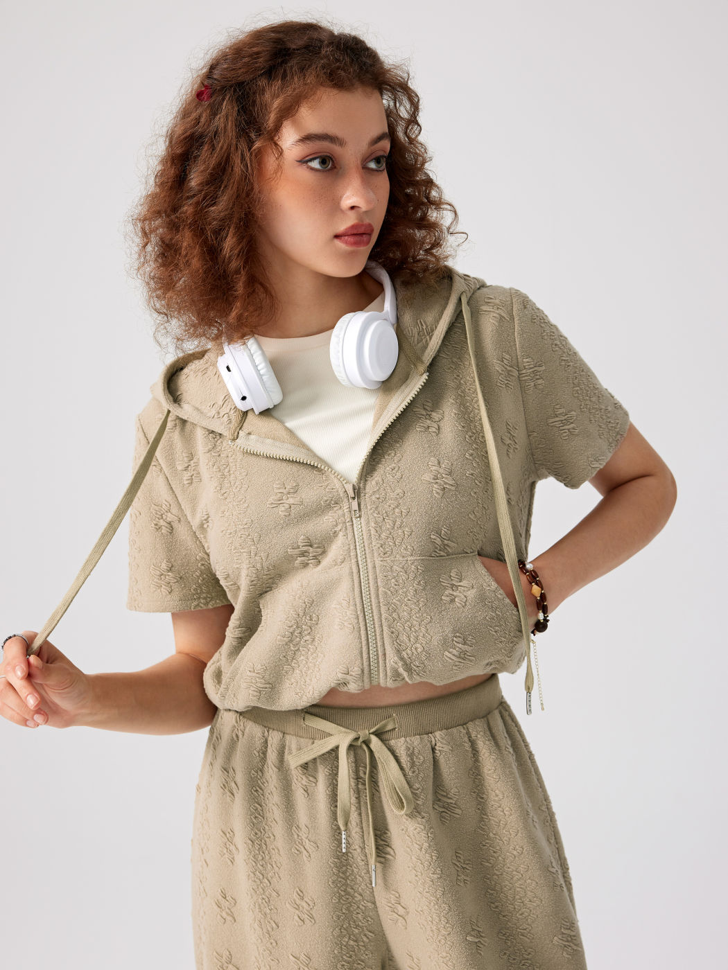 Floral Zip Up Hoodie For Daily Casual Vacation