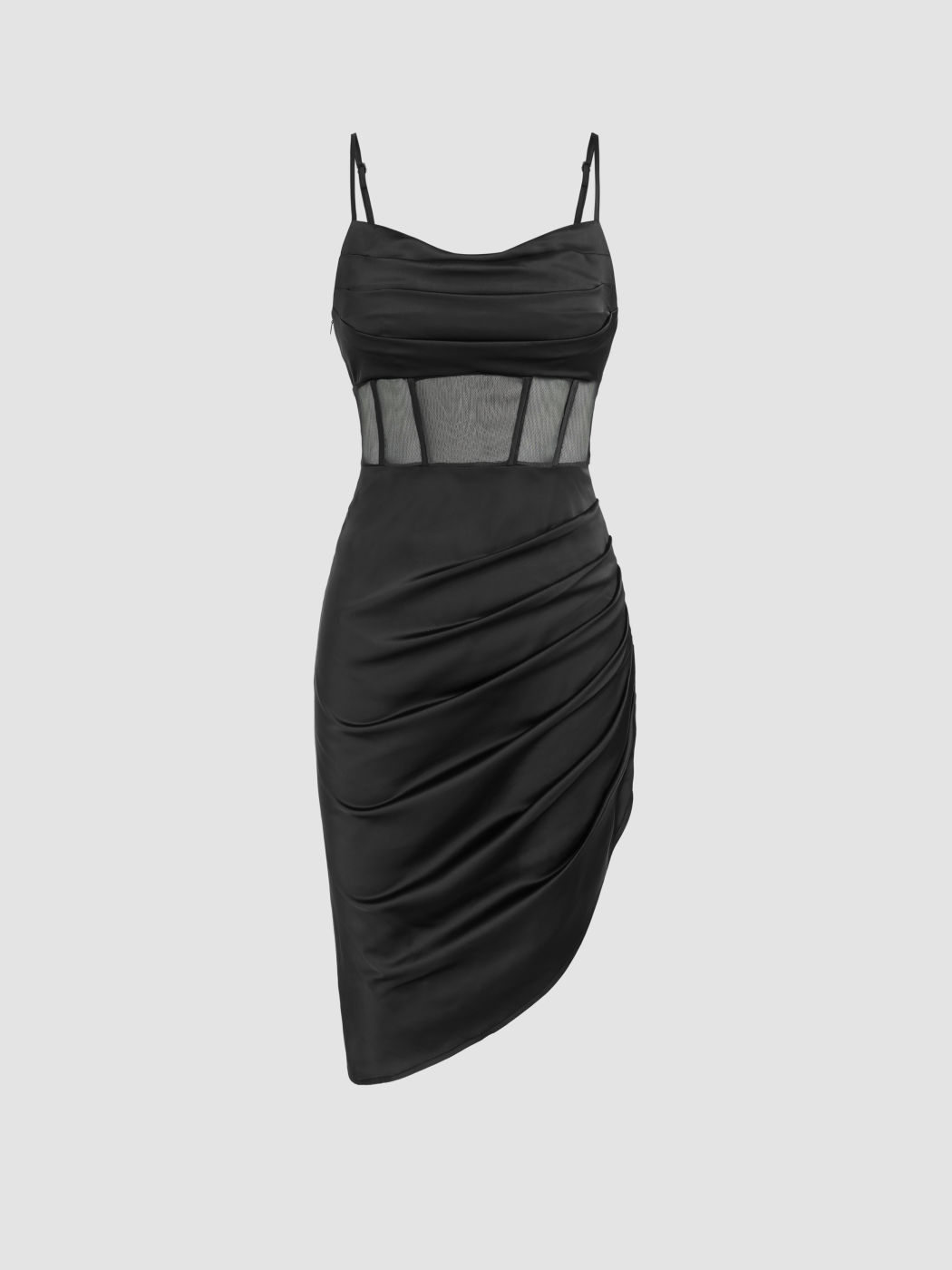 Korsett-schier gerafftes Midi-Kleid