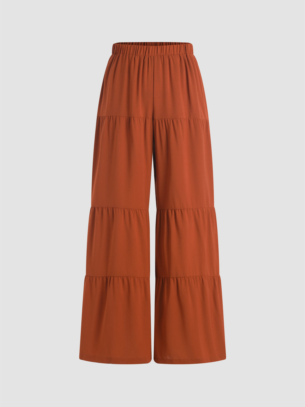 Hose mit weitem Bein und gestufter elastischer Taille