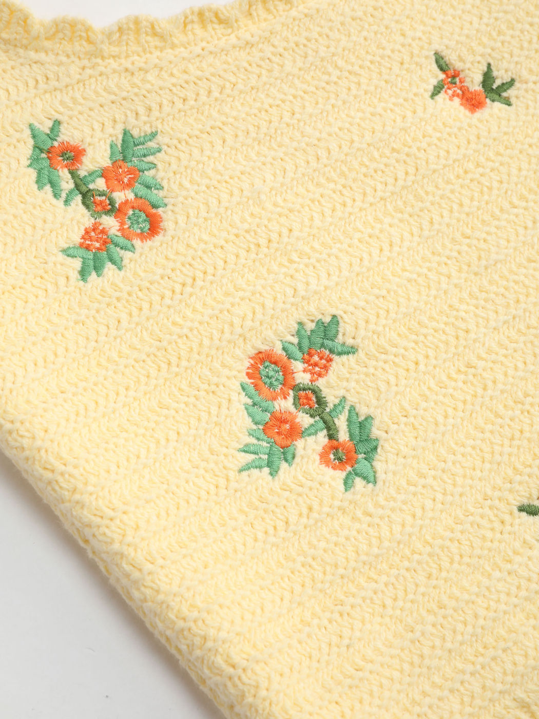 Crop-Top mit Blumenstickerei