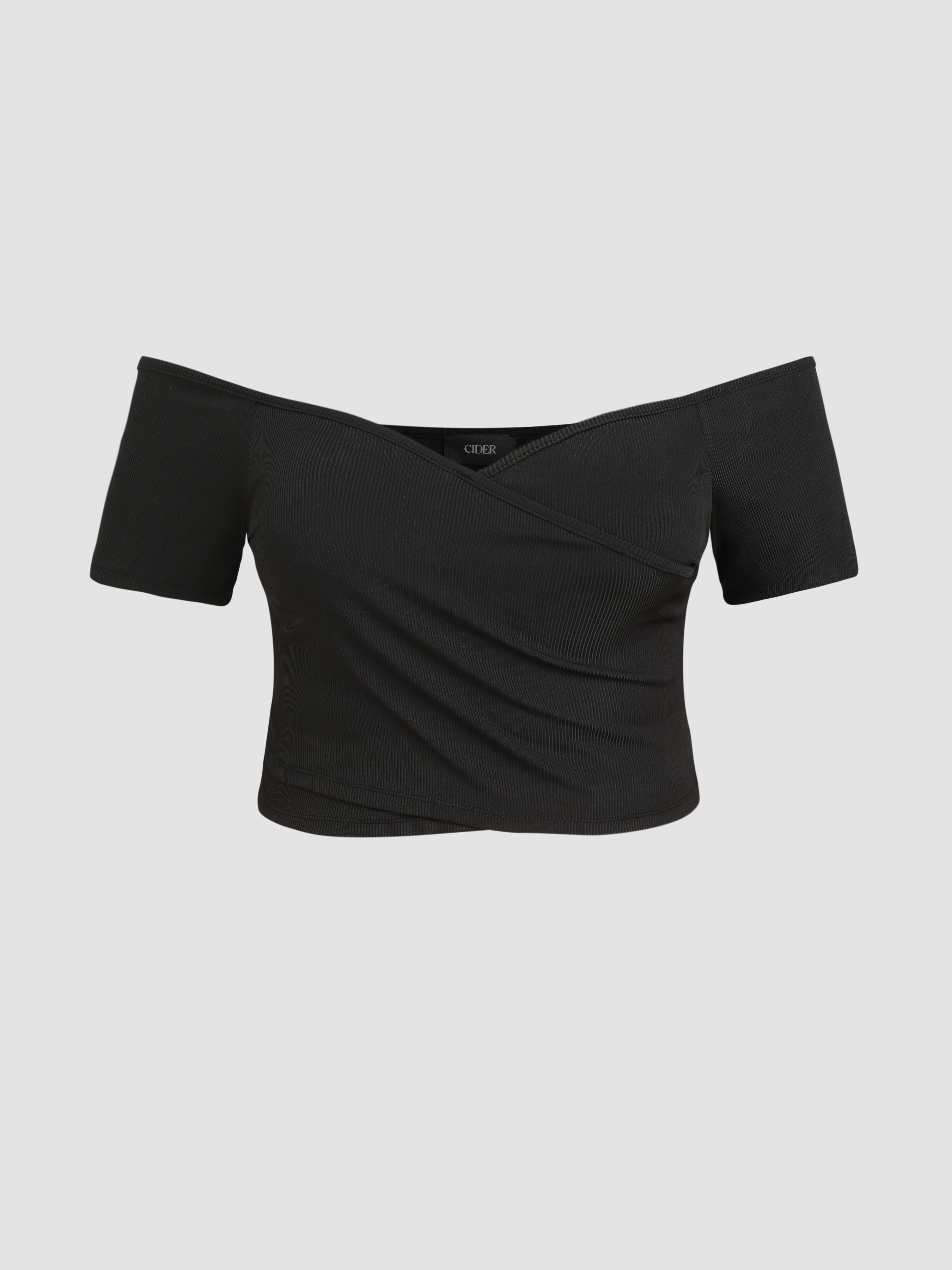 Off-shoulder Knit Crop Top Curve & Plus
