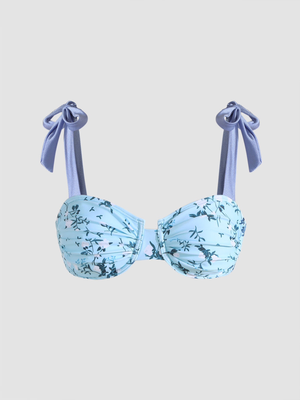  V-Ausschnitt Blumen Rüschen Schleife Bügel Bikini Oberteile