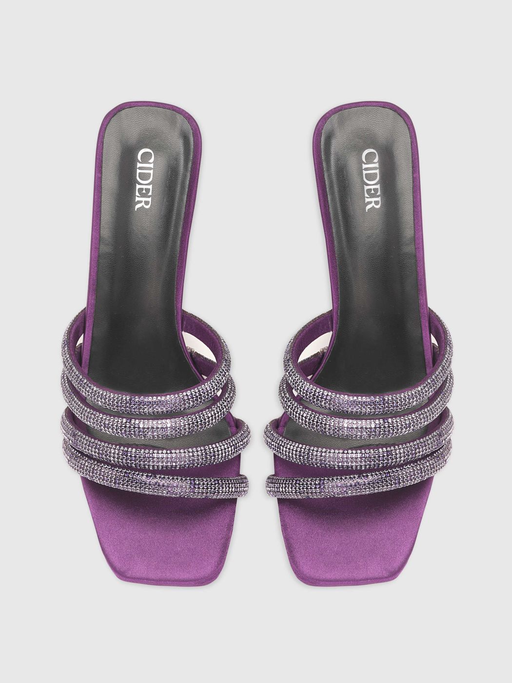 PU-Glitzer-Sandalen mit Stiletto-Absatz und doppeltem Riemen