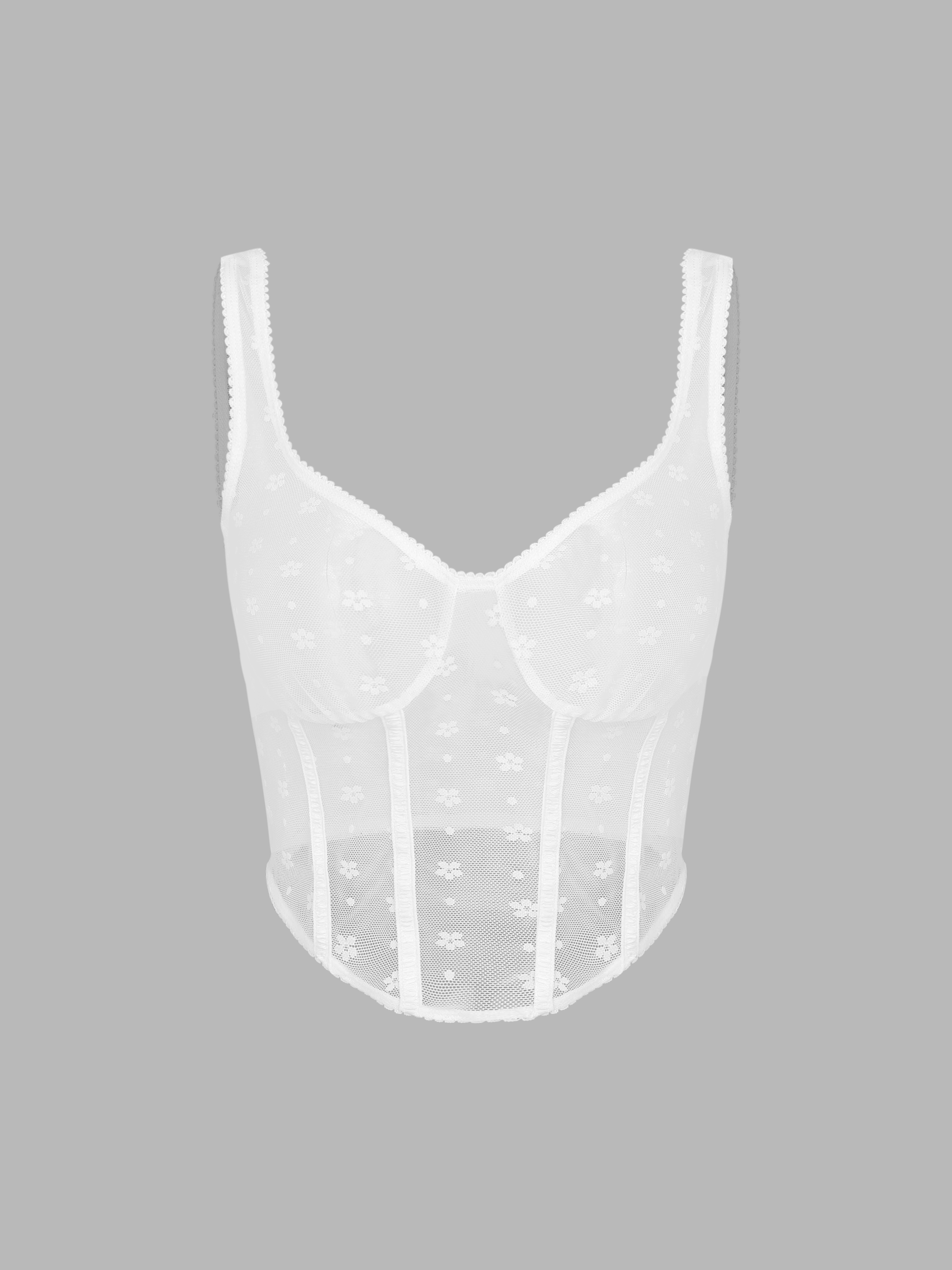 Lace Floral Corset Crop Tank Top Cider