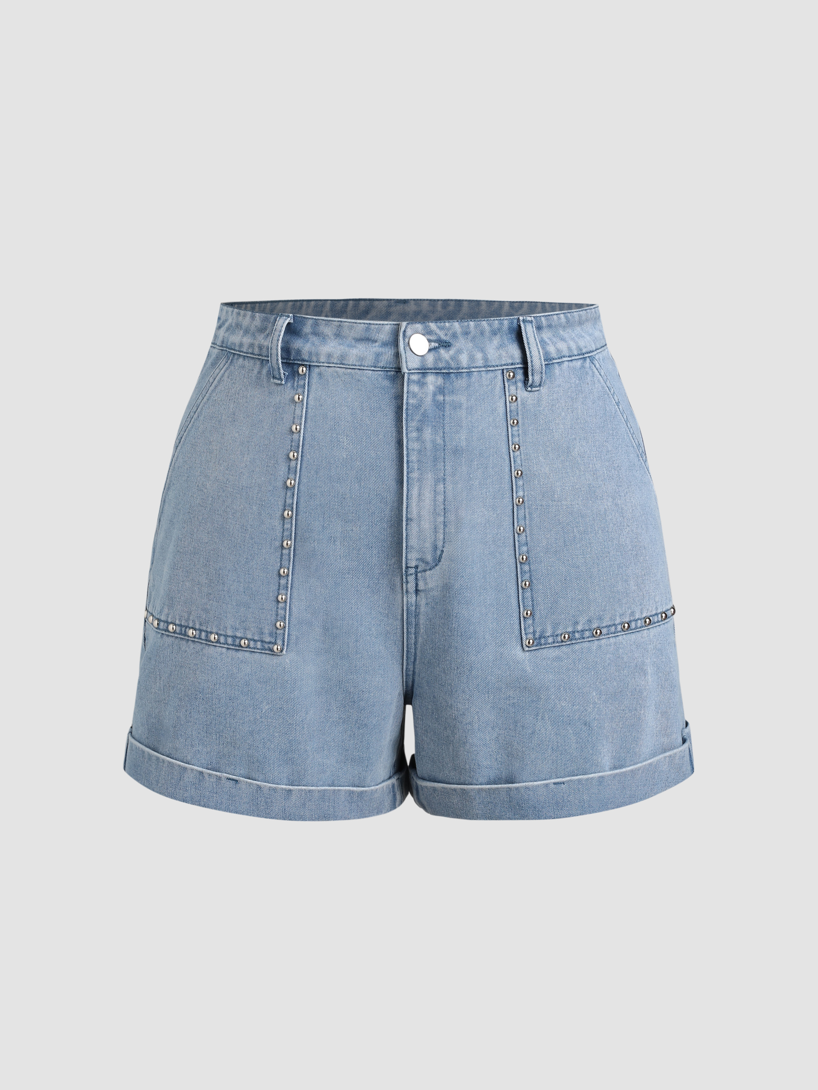 Denim Mid Waist Wide Leg Denim Shorts Curve & Plus For