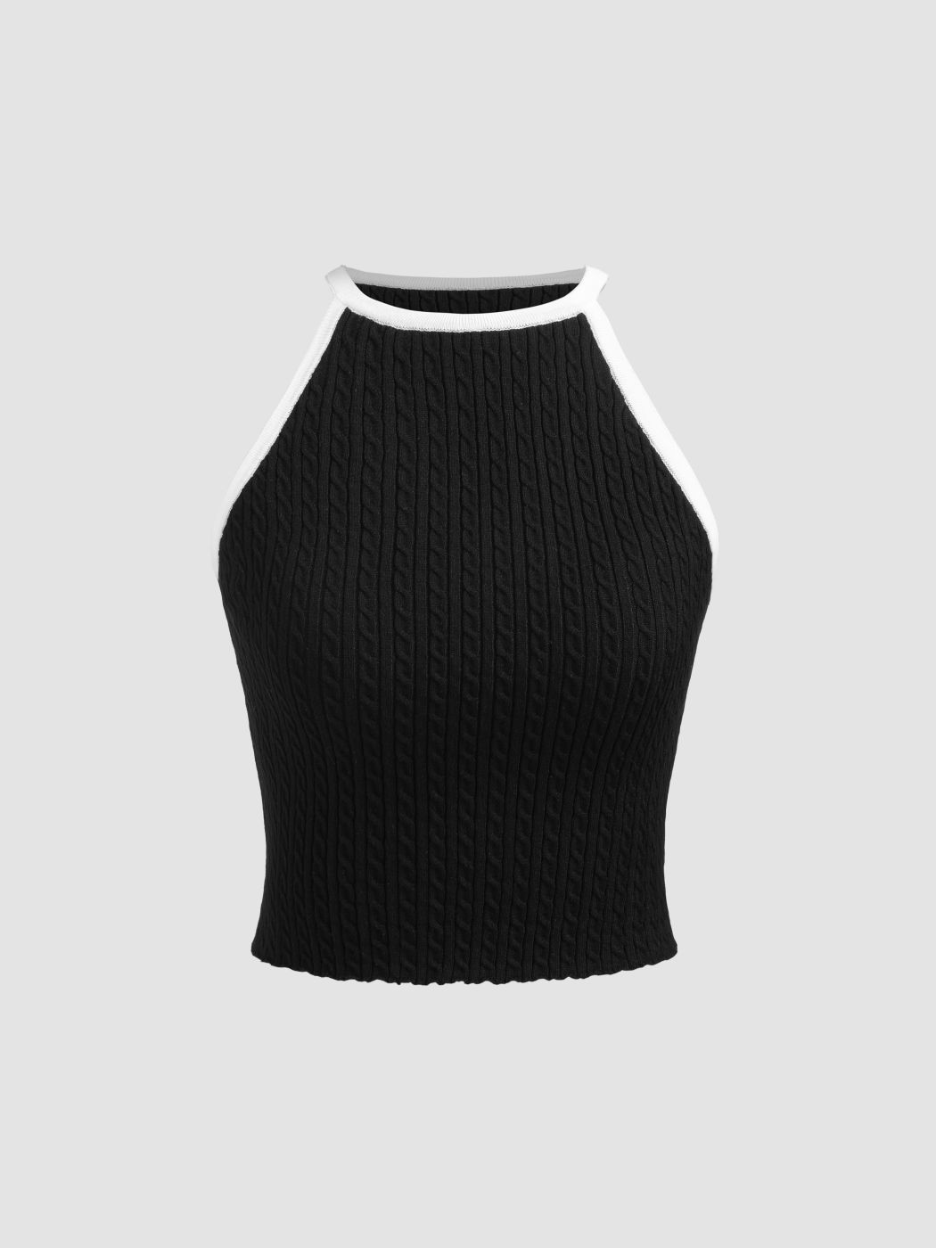 Strick-Tanktop mit kontrastierendem Rand