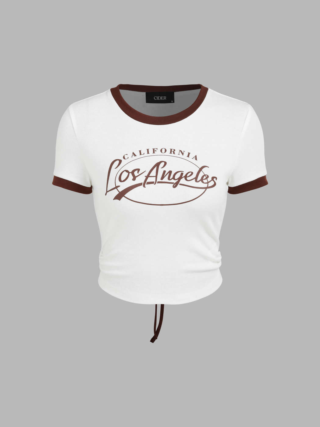 Letter California LOS ANGELES Graphic Printed Short Sleeve T-shirt In WHITE