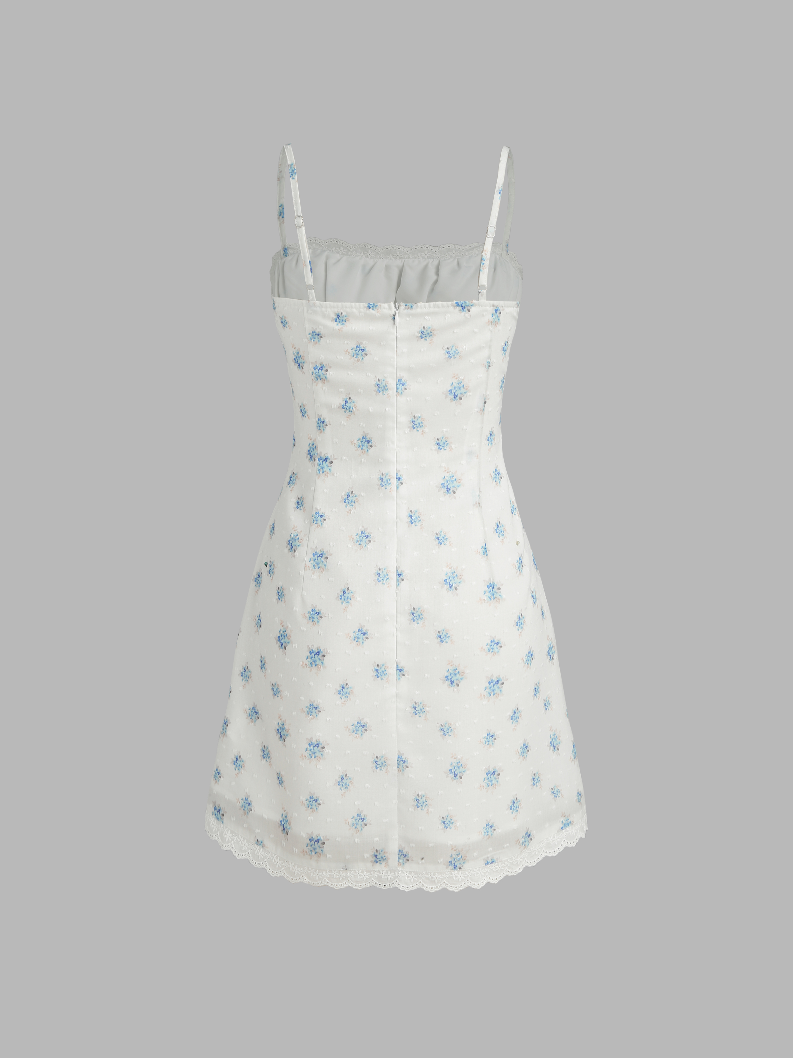 Lace Trimmed Floral DressサイズM Shop Floral print lace trim elastic waist dress | eShakti