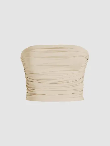 Strapless Ruched Crop Top