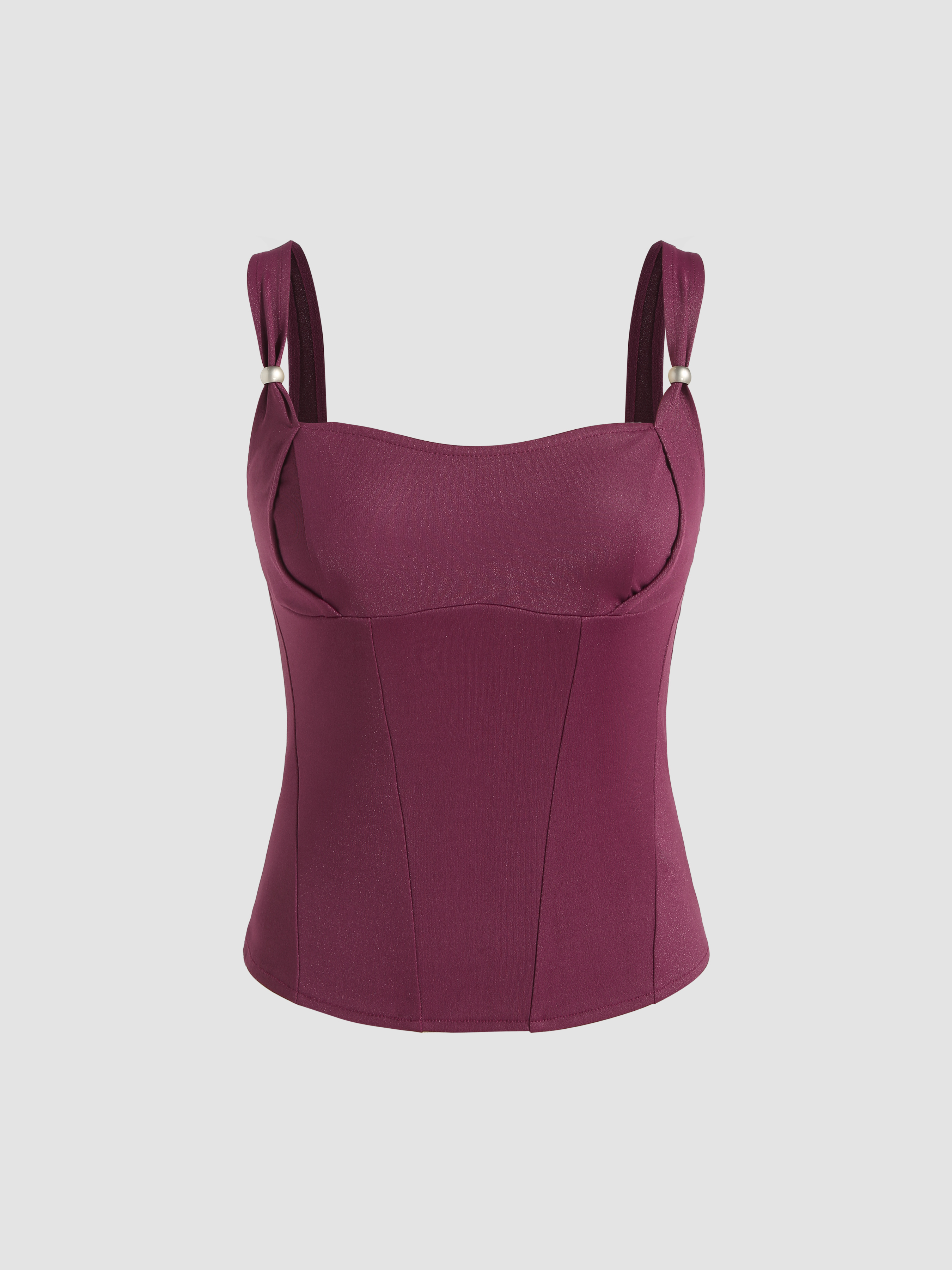 Square Neck Corset Tank Top Cider