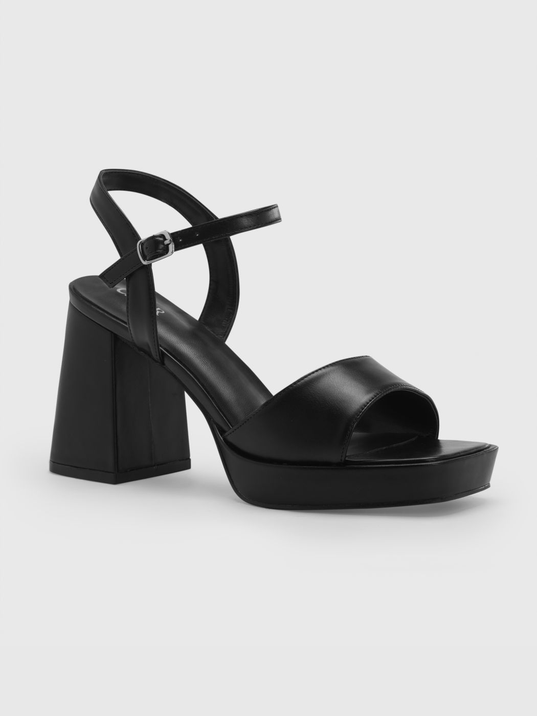 Einband-Sandalen mit dickem Absatz
