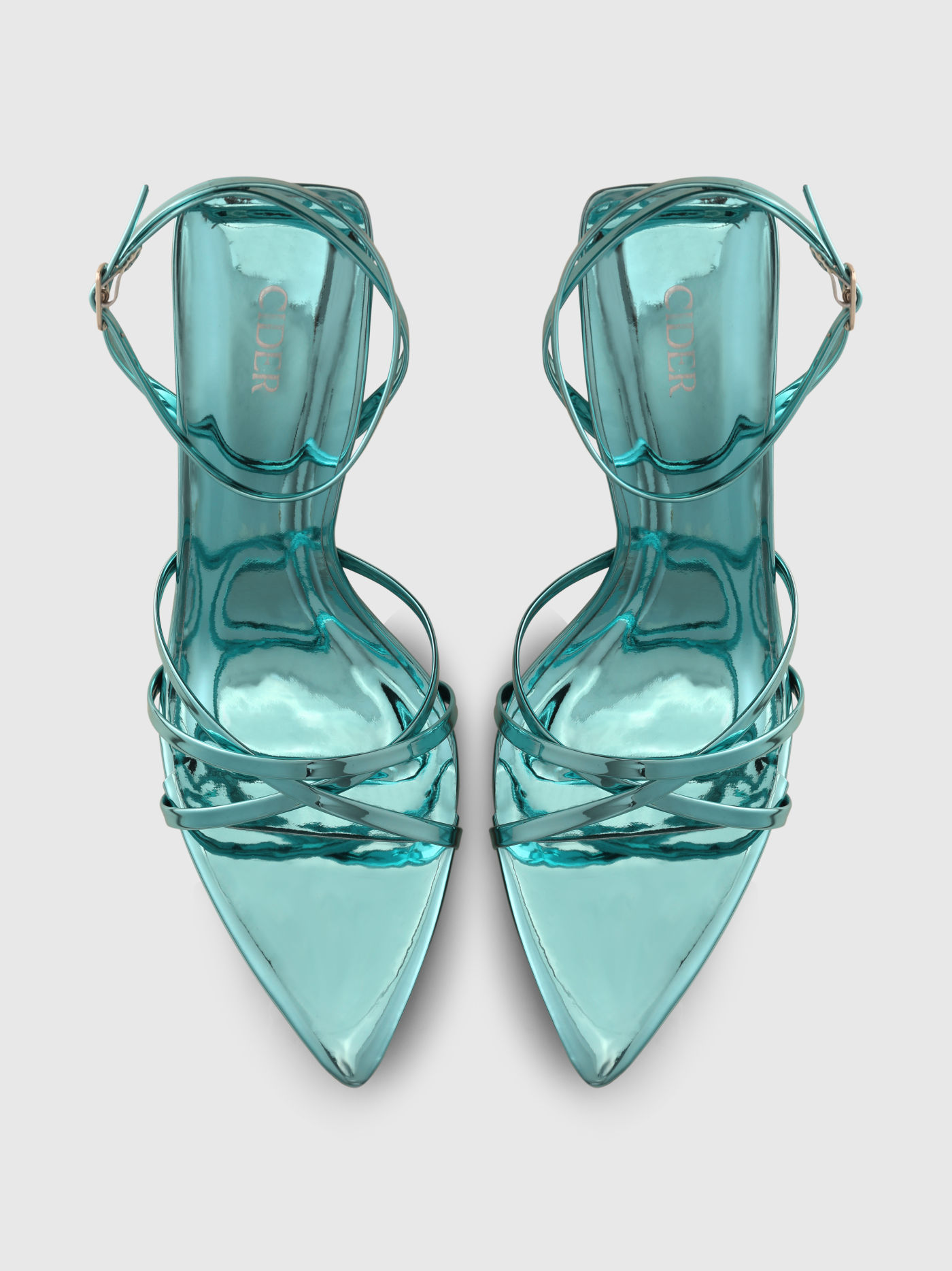 Stiletto Heels mit Knöchelriemen und offener Zehenspitze