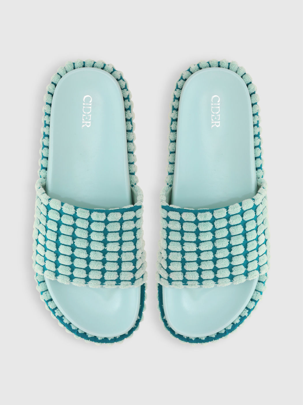 Faux Leather Fuzzy Design Single Band Slippers