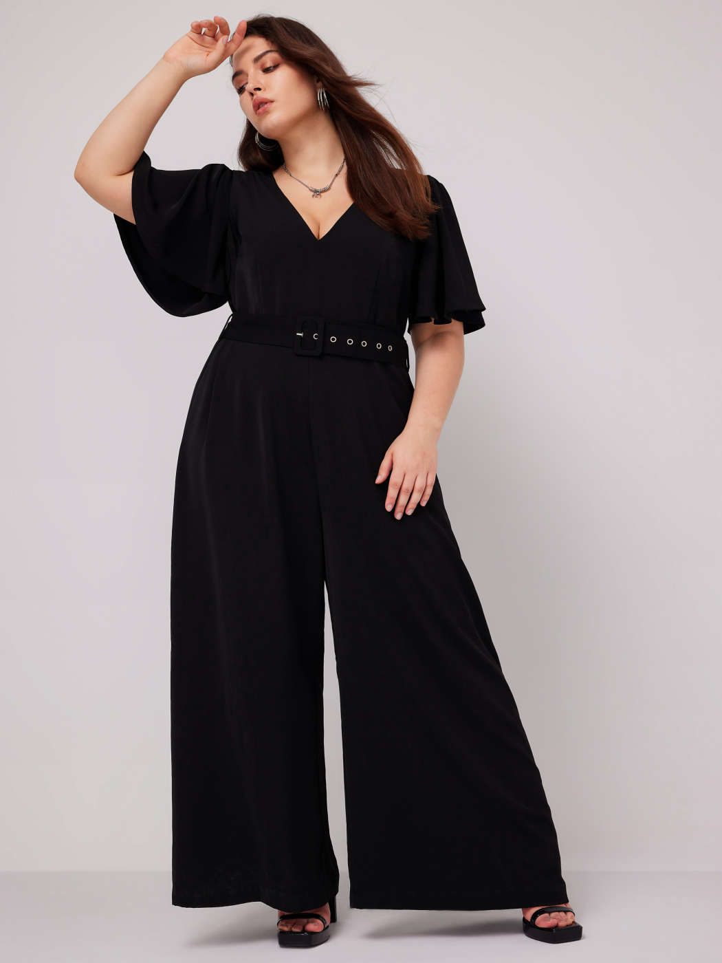 Wide Leg Jumpsuits with Pockets Womens V-Neck Sling Jumpsies Plus Size, 7  Size Choose S-4XL (Black,XL) : : Clothing, Shoes & Accessories