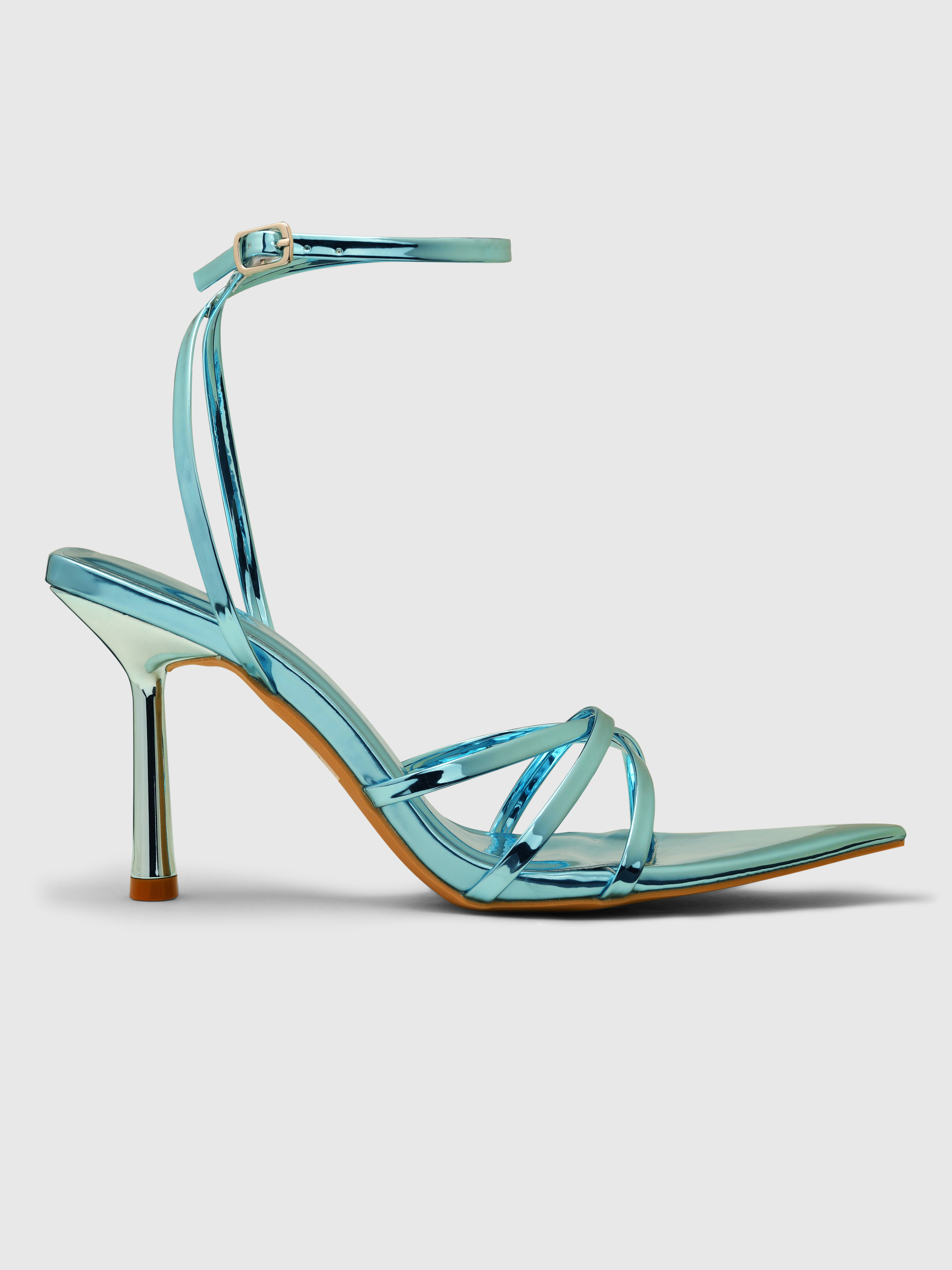 【OJOS】25ss Multistrap Stiletto Heels Ankle Strap Open Toe Stiletto Heels For Daily Casual