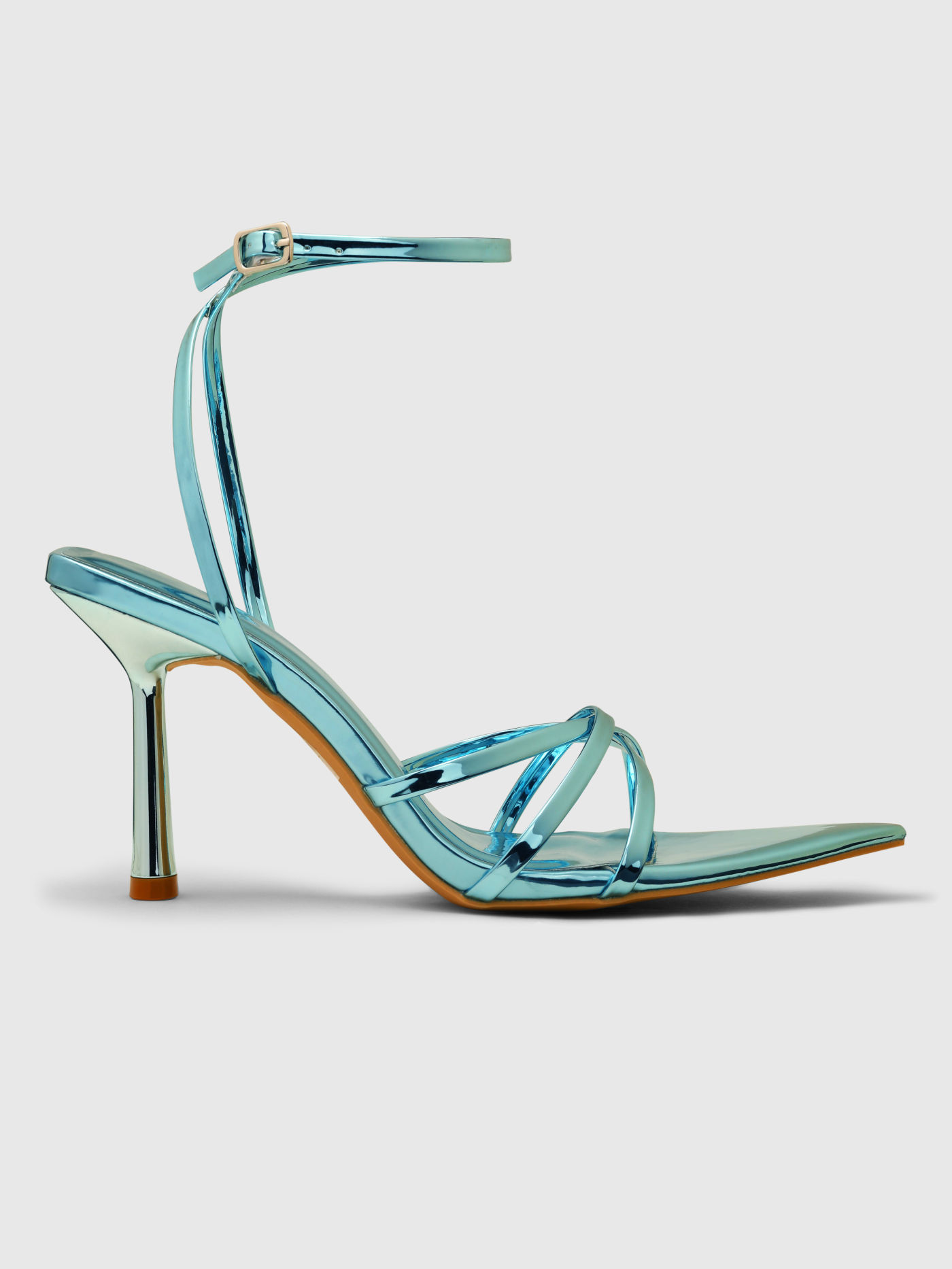 Stiletto Heels mit Knöchelriemen und offener Zehenspitze
