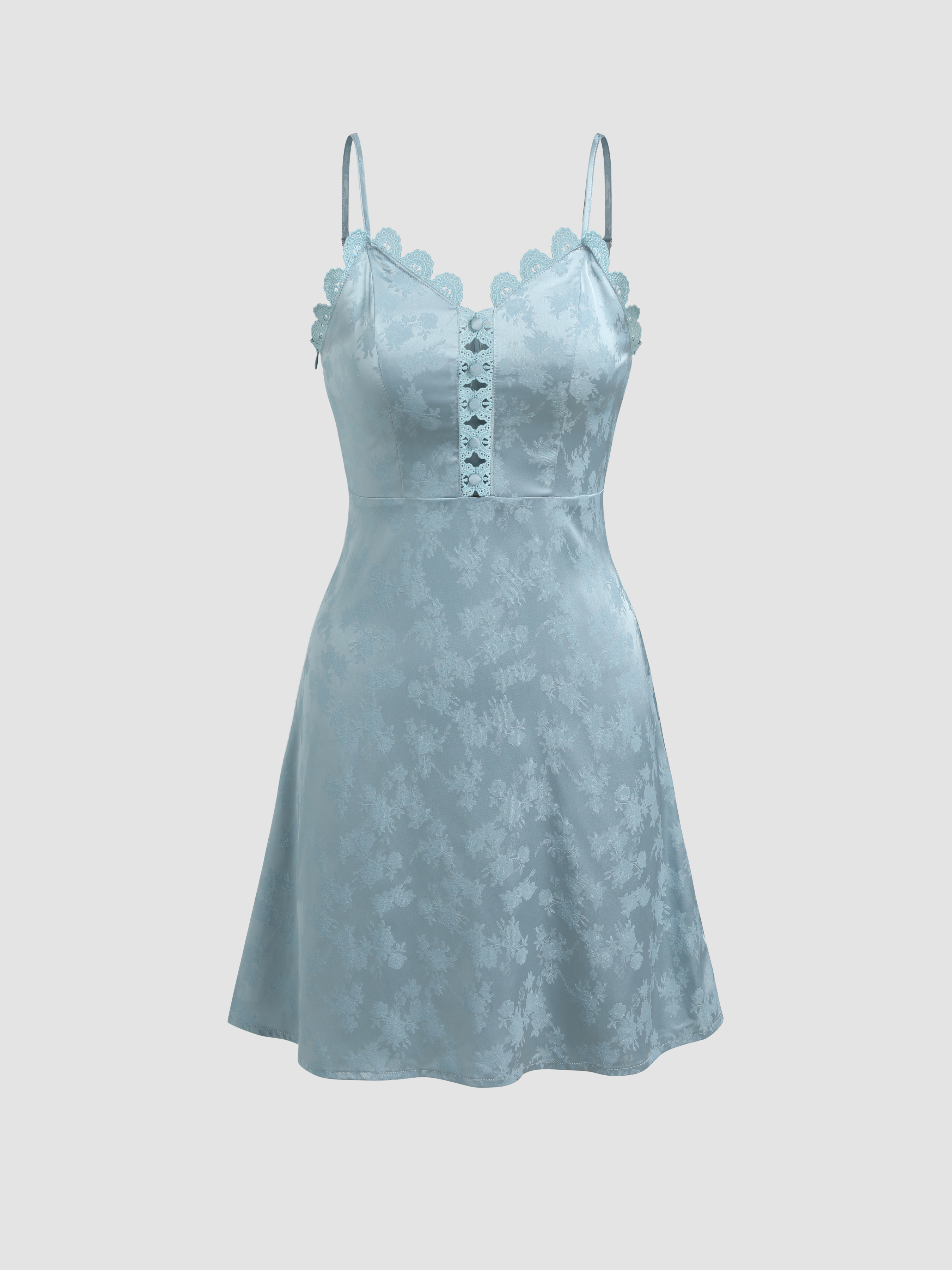 Breathable Nightgown CIDER Heaven On Earth Lace Detail Mini Nightdress -  Mesh Sleeveless V-Neck Sleepwear Women's Nightdress