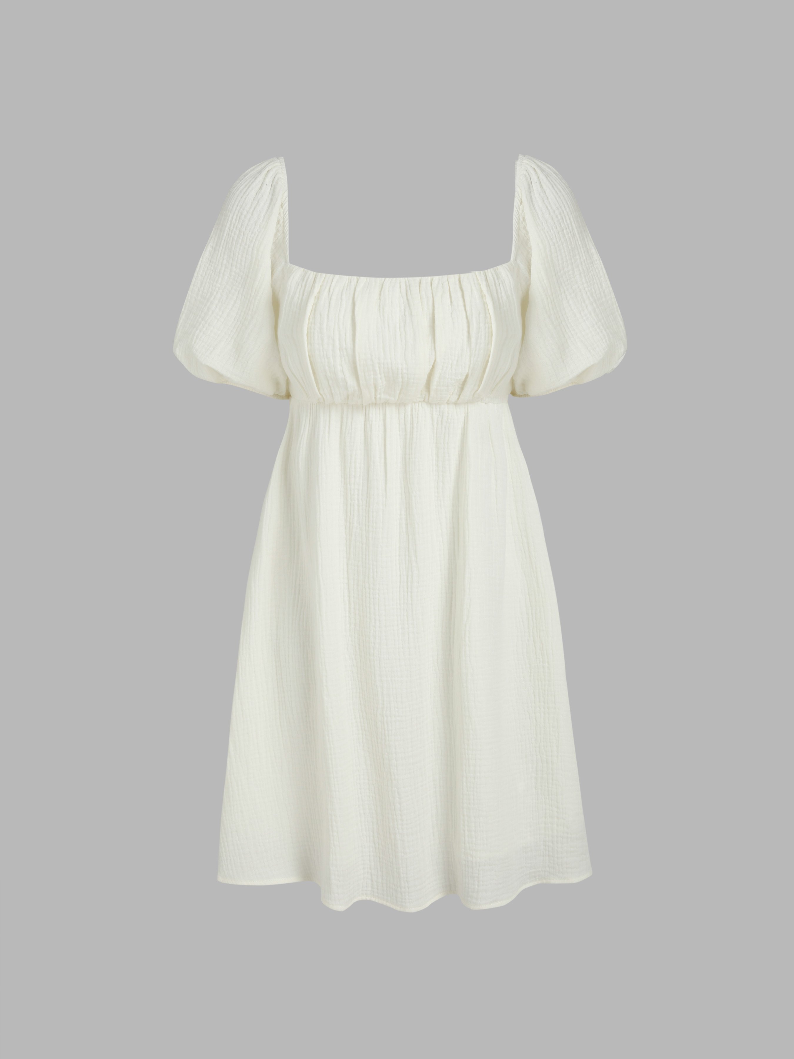 Puffy Sleeve Square Neck Dress