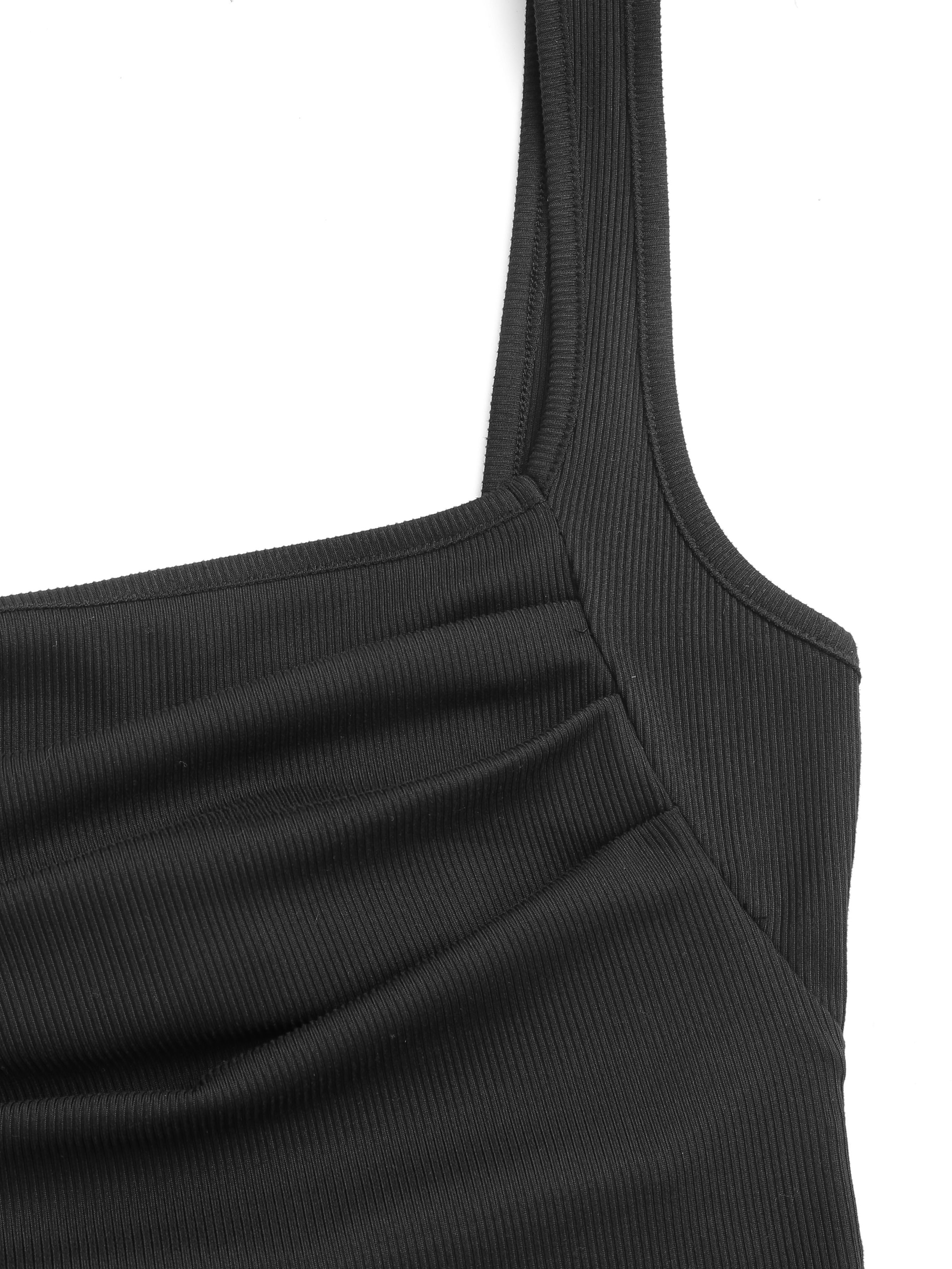 Ruched Square Neck Mini Dress
