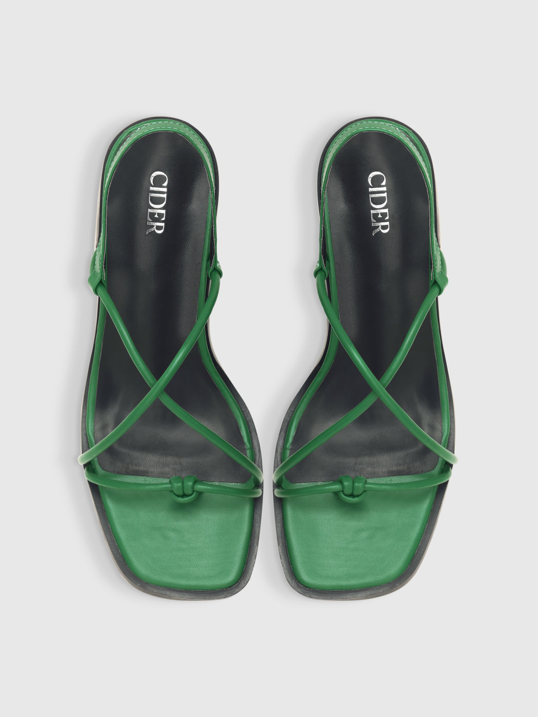 Cross Strap Chunky Heeled Thong Sandals