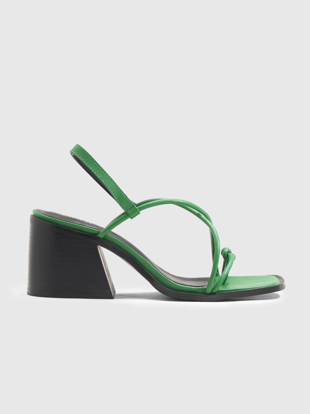 Cross Strap Chunky Heeled Thong Sandals